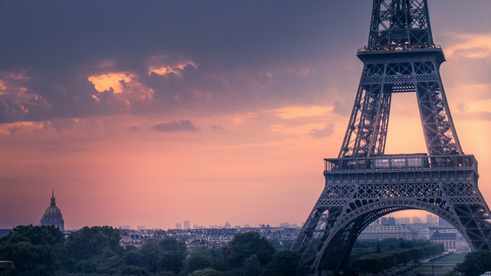 Paris sunset, City views, 4K HD resolution, Breathtaking backgrounds, 1920x1080 Full HD Desktop