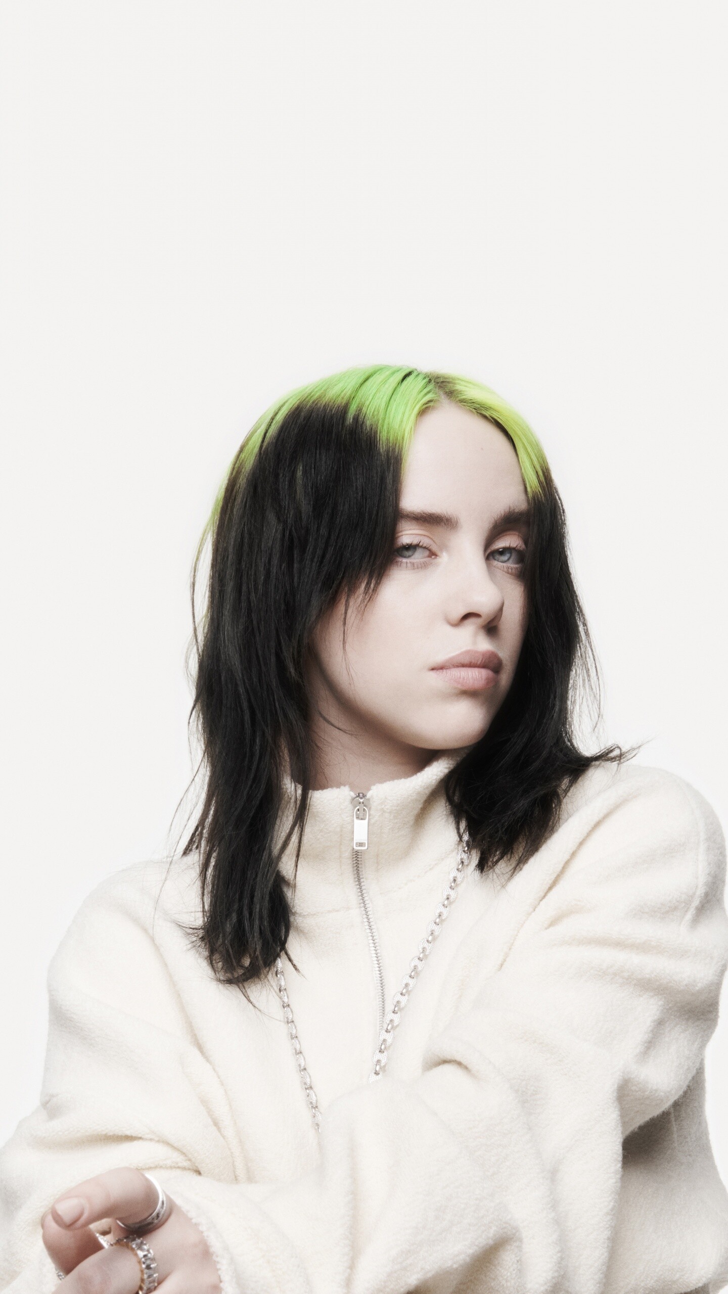 Billie Eilish, 4K wallpaper, American singer, White background, 1440x2560 HD Phone