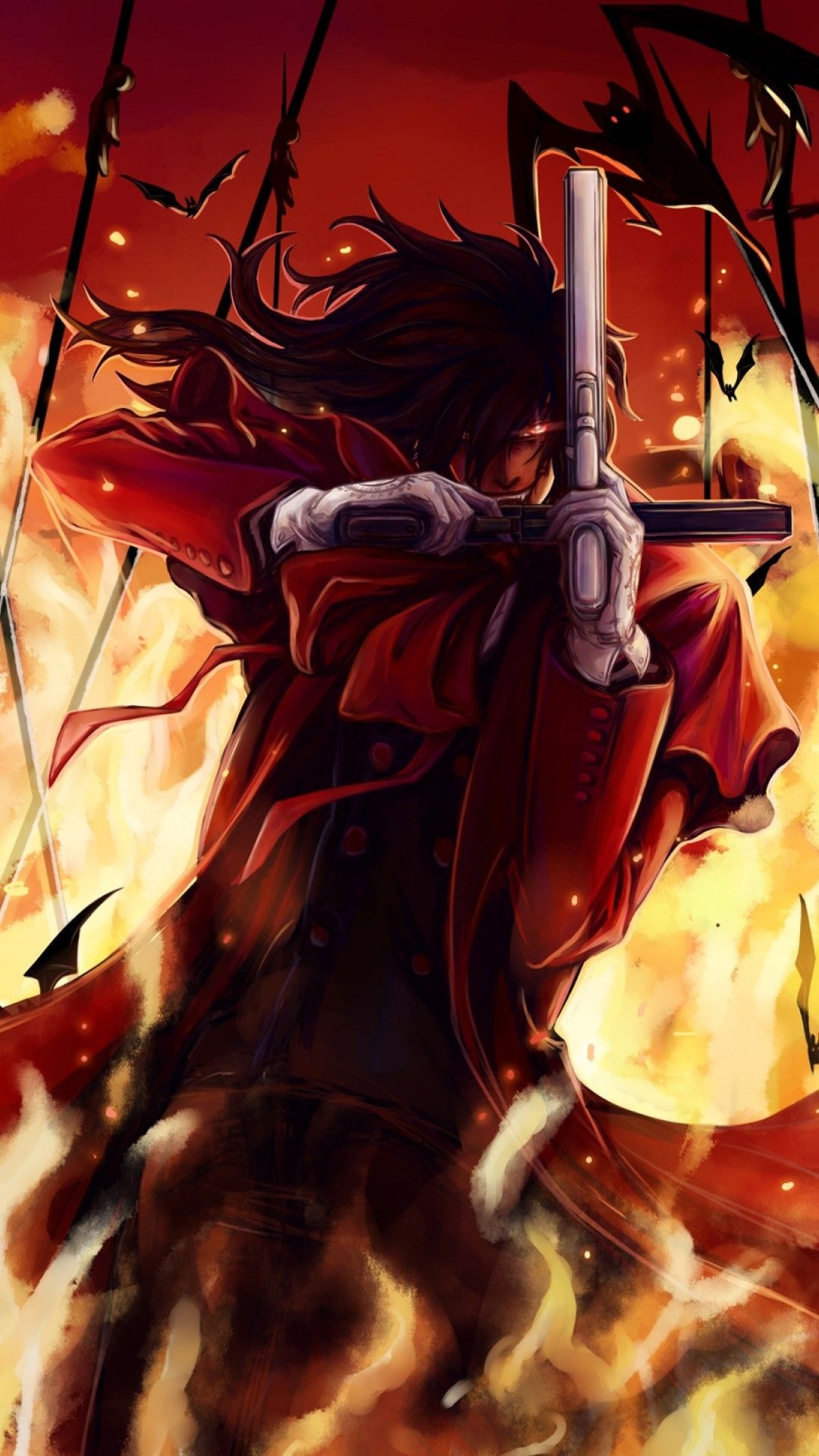 Hellsing Ultimate, Alucard iPhone wallpapers, Dark anime art, top picks, 1080x1920 Full HD Phone