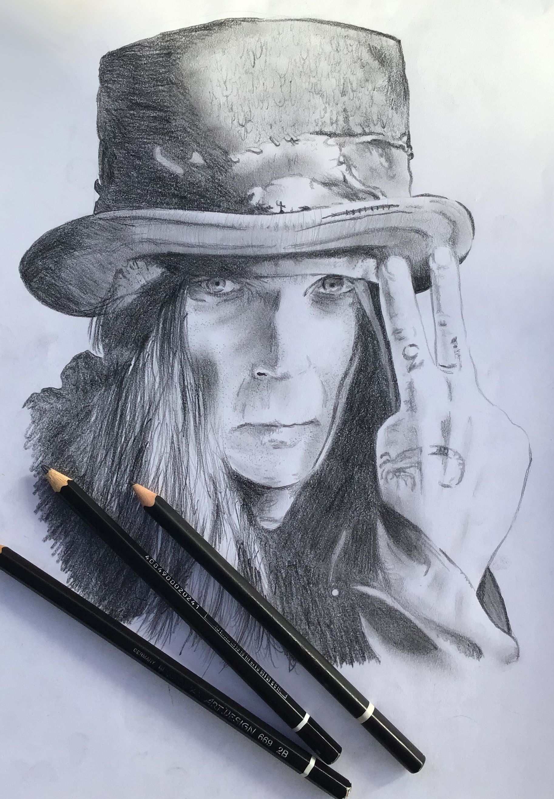 Mick Mars, Rock icon, Illustration art, 114th issue, 1830x2640 HD Phone