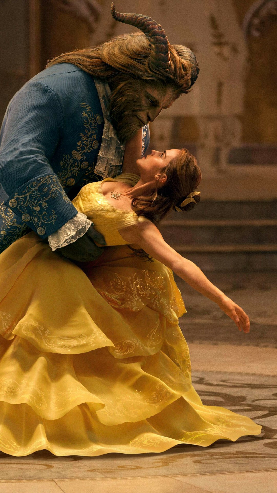 Beauty and the Beast animation, Emma Watson, Dan Stevens, Captivating dancing, 1080x1920 Full HD Phone