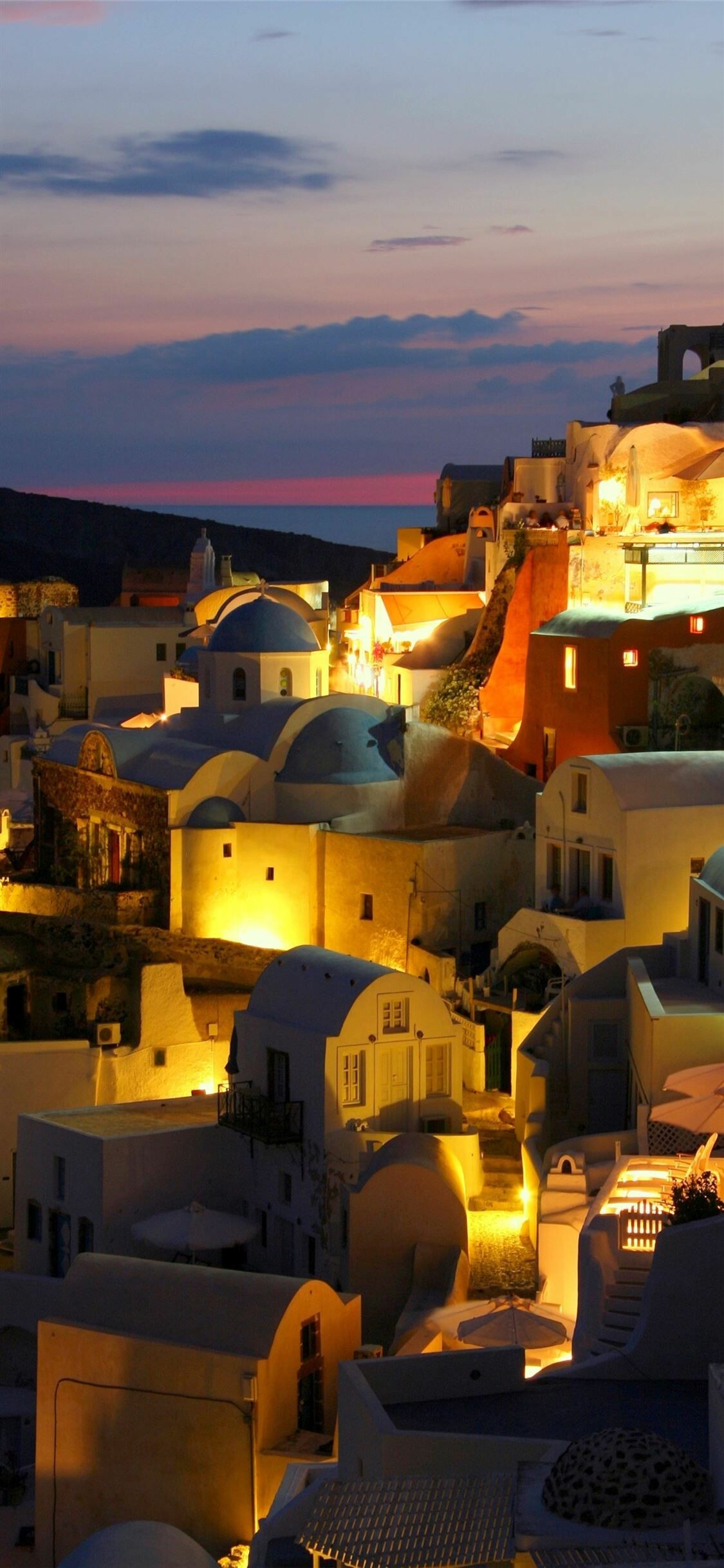 Greece, Santorini beauty, Idyllic island, Aegean paradise, 1130x2440 HD Phone