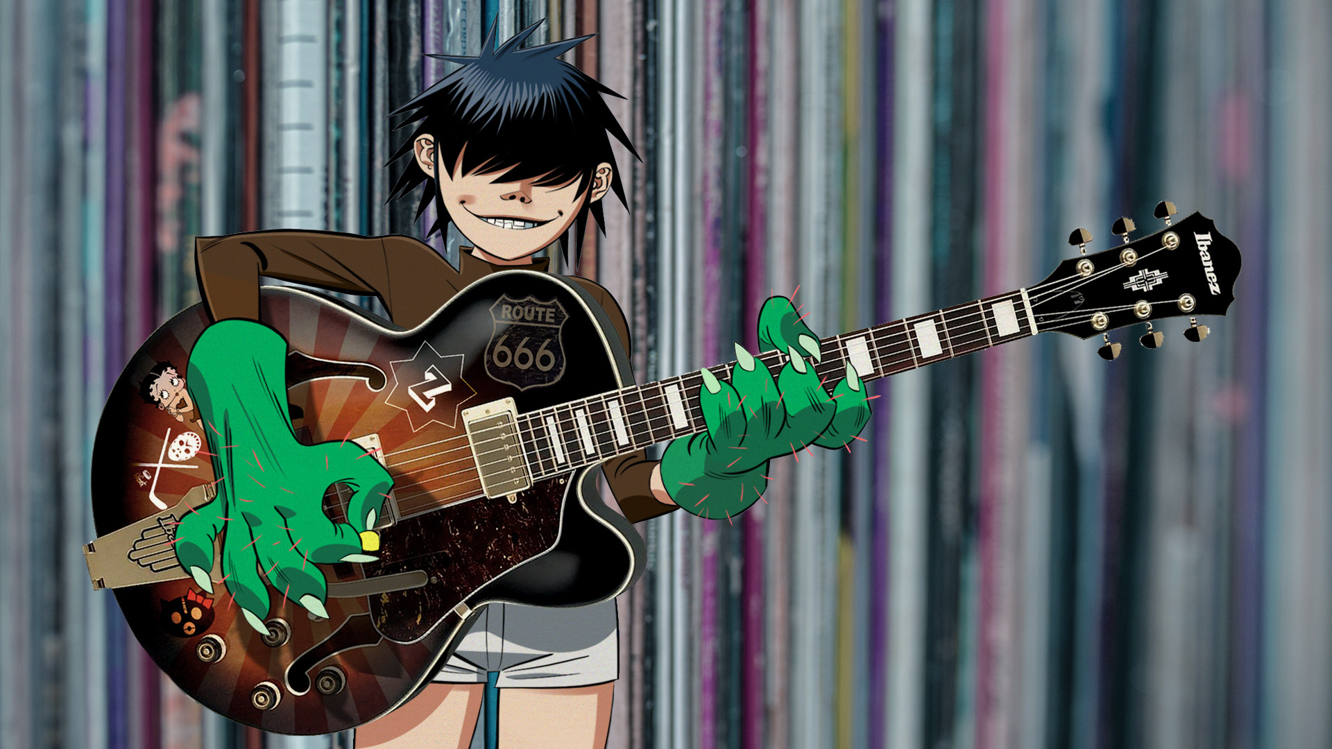 Noodle from Gorillaz, Record collection, Music influences, Discogs interview, 1920x1080 Full HD Desktop