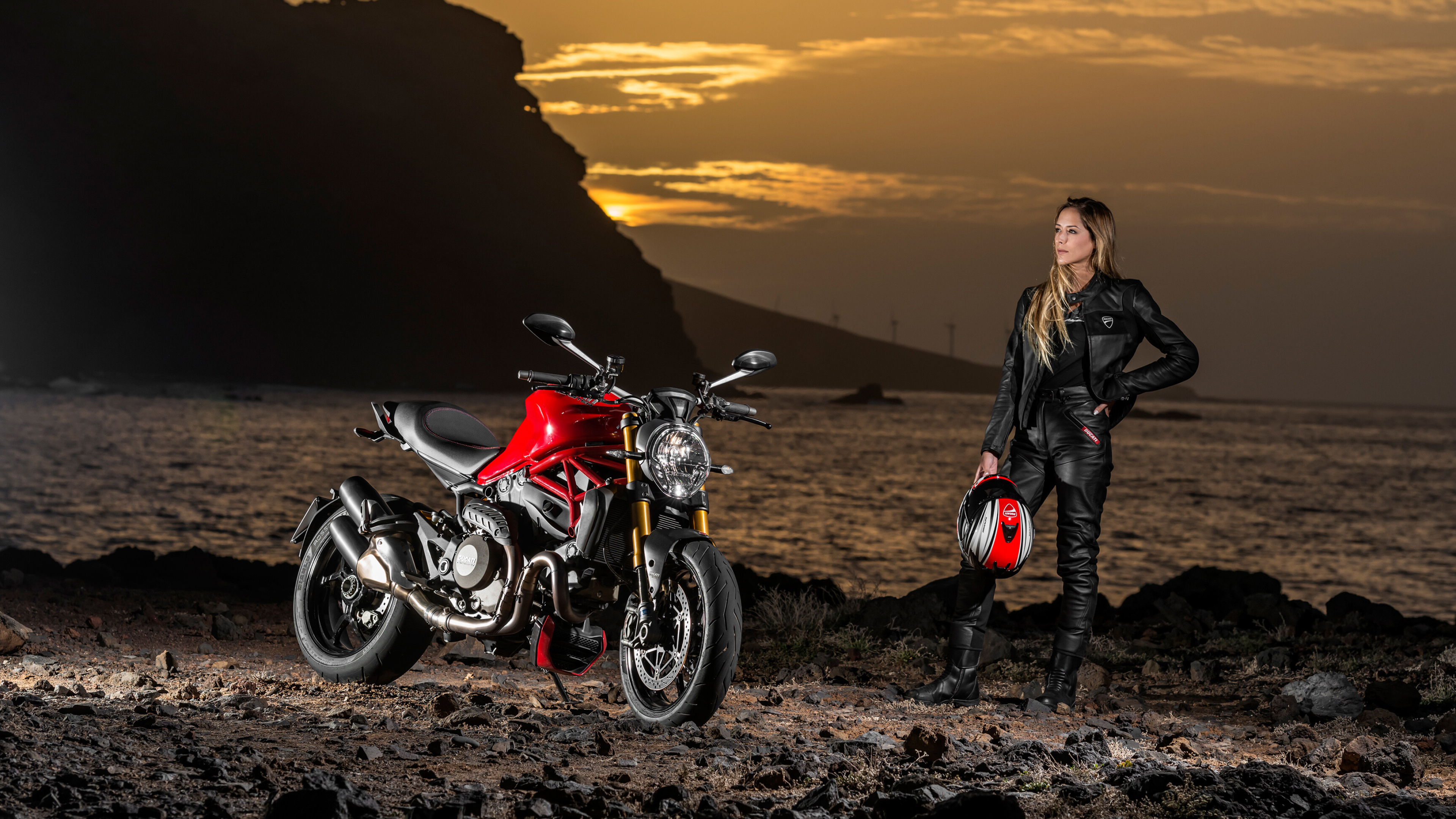 Sea Сoast, Girls and Motorcycles Wallpaper, 3840x2160 4K Desktop