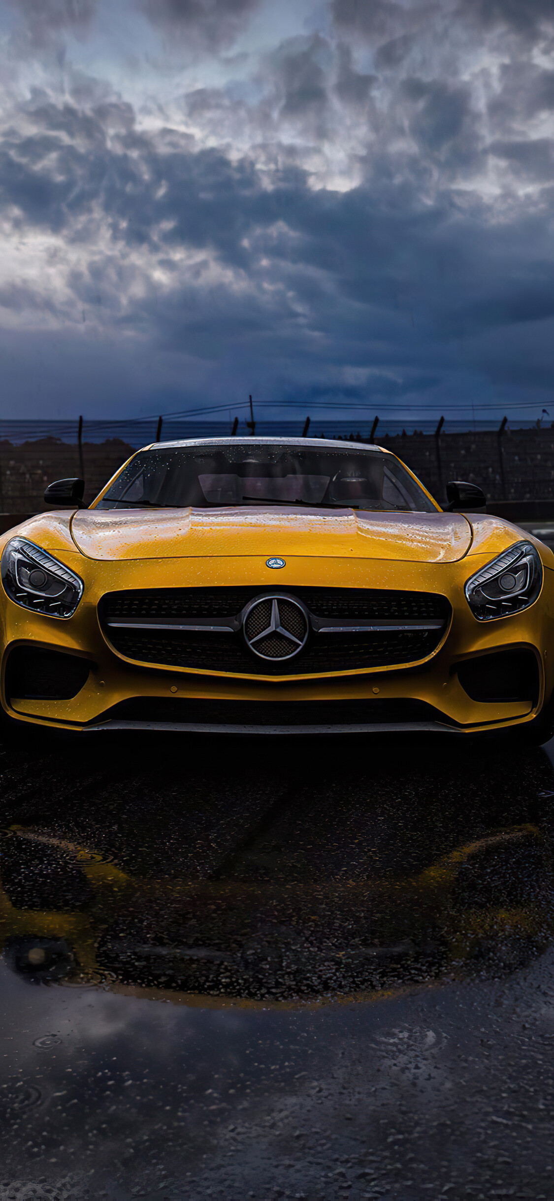 Yellow Mercedes-Benz AMG, 2020 4K, iPhone XS wallpapers, Striking and vibrant, 1130x2440 HD Phone