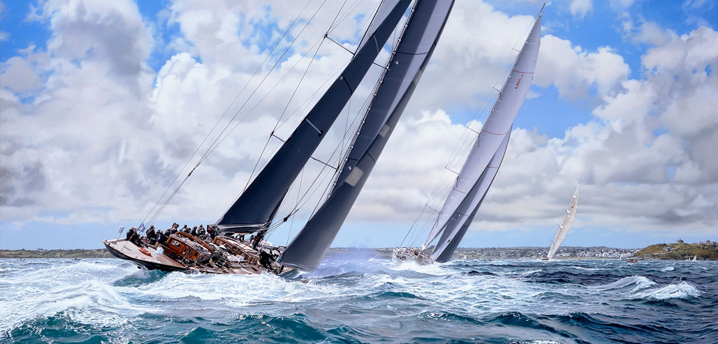 Expensive hobby, J Class yacht racing, Luxury sport, Elite competition, 2510x1200 Dual Screen Desktop