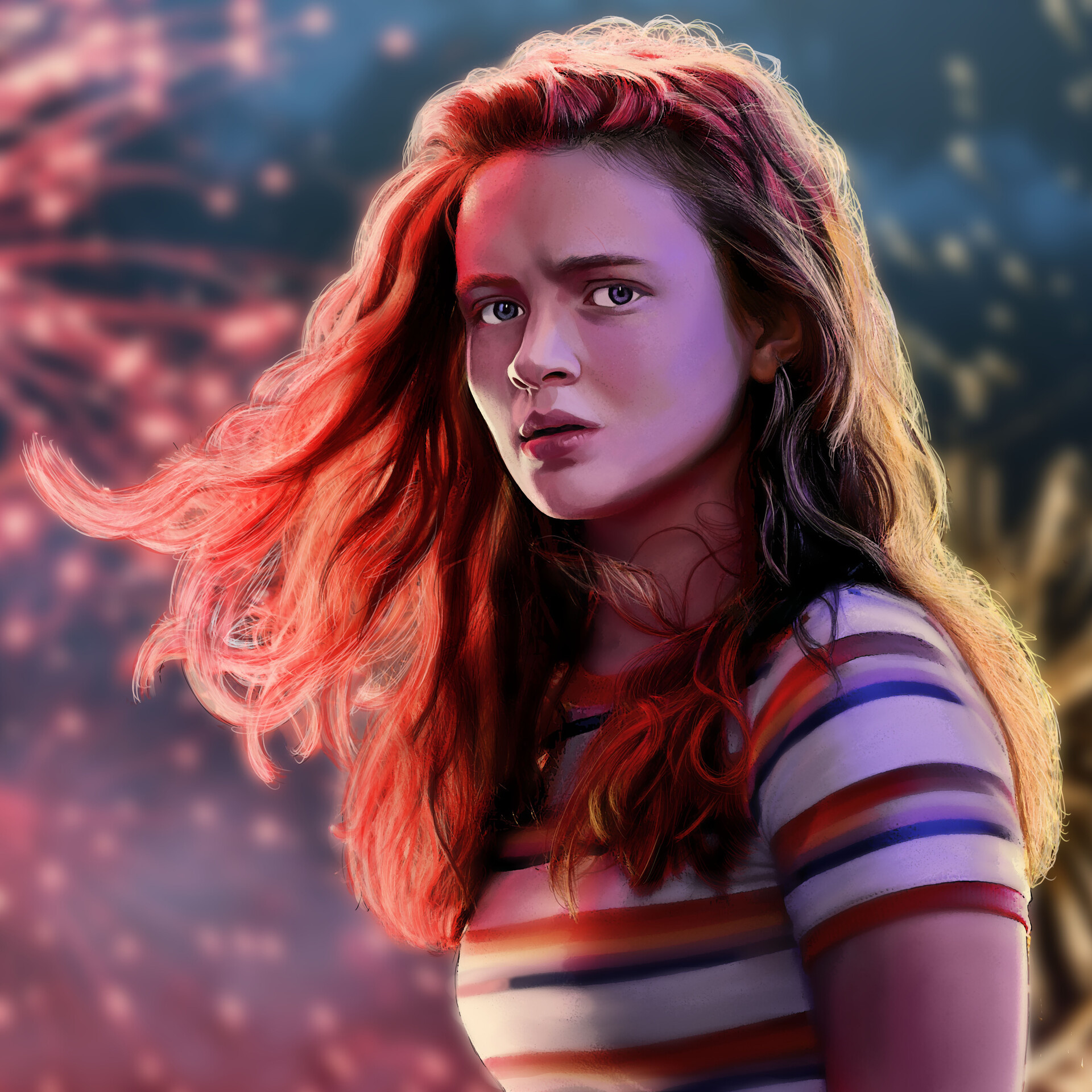 Sadie Sink, TV shows, Artstation, Stranger Things, 1920x1920 HD Phone