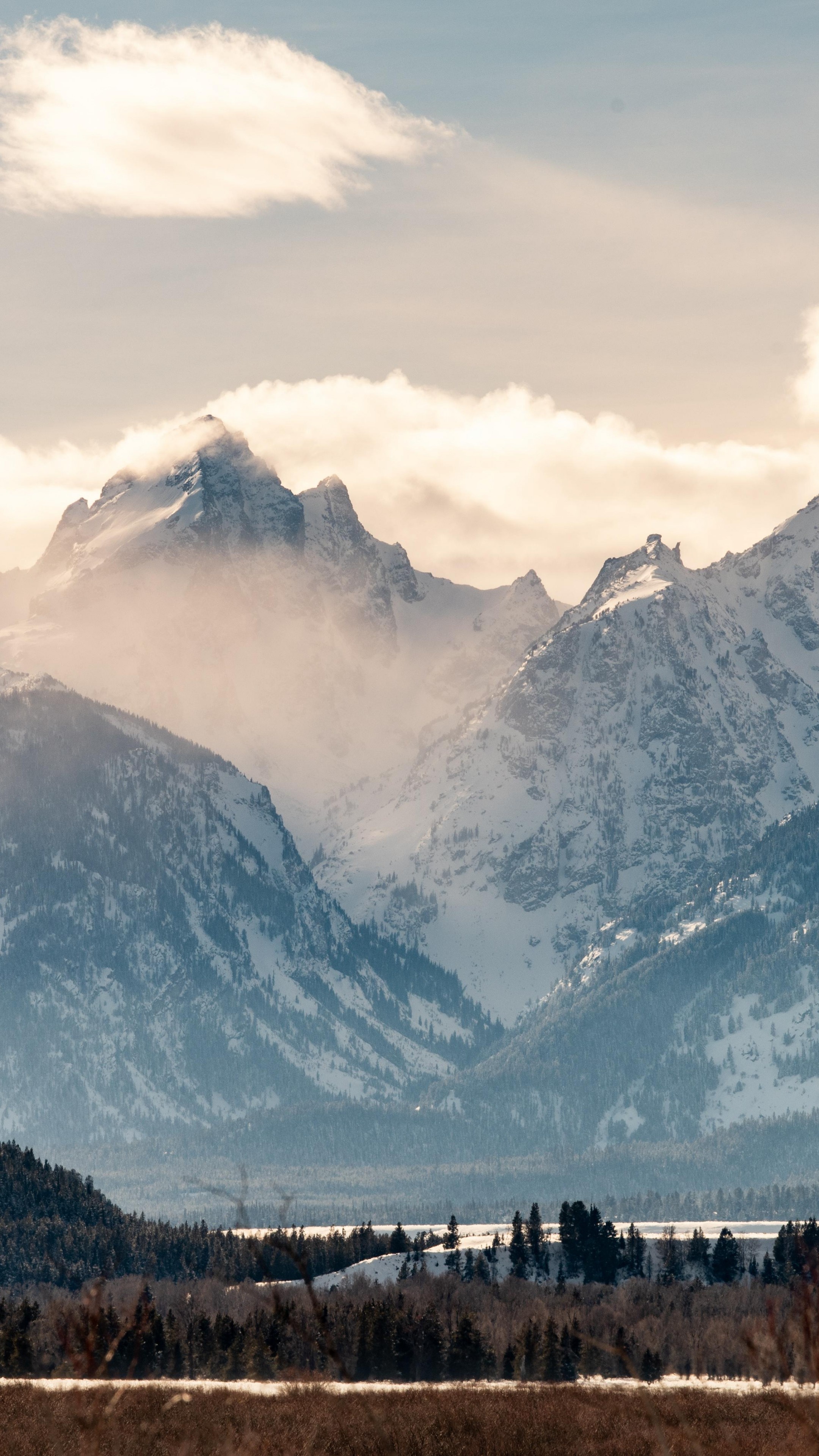 Tetons National Park, Wyoming, USA mountains, 8K travel, 2160x3840 4K Phone