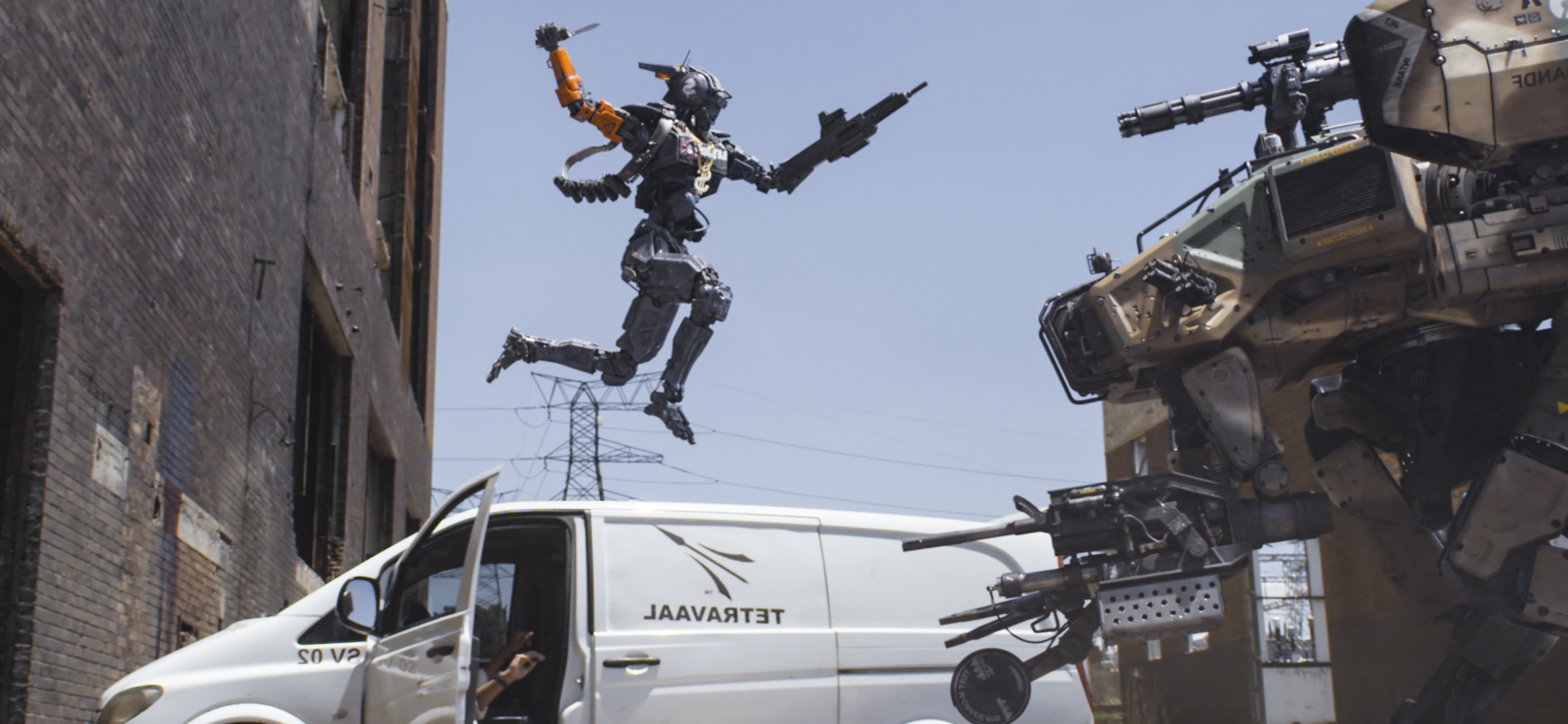 Chappie movie, Unique wallpaper, Intriguing design, 3720x1720 Dual Screen Desktop