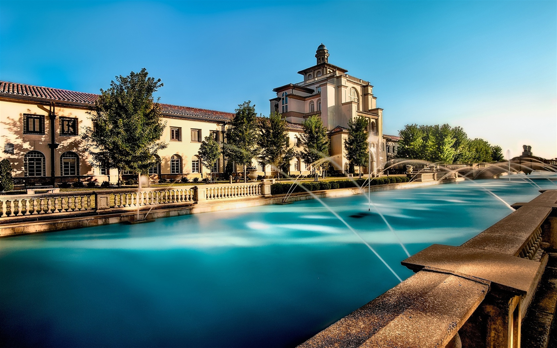 Unity Village, Kansas City fountains, Picturesque America, USA travel, 1920x1200 HD Desktop