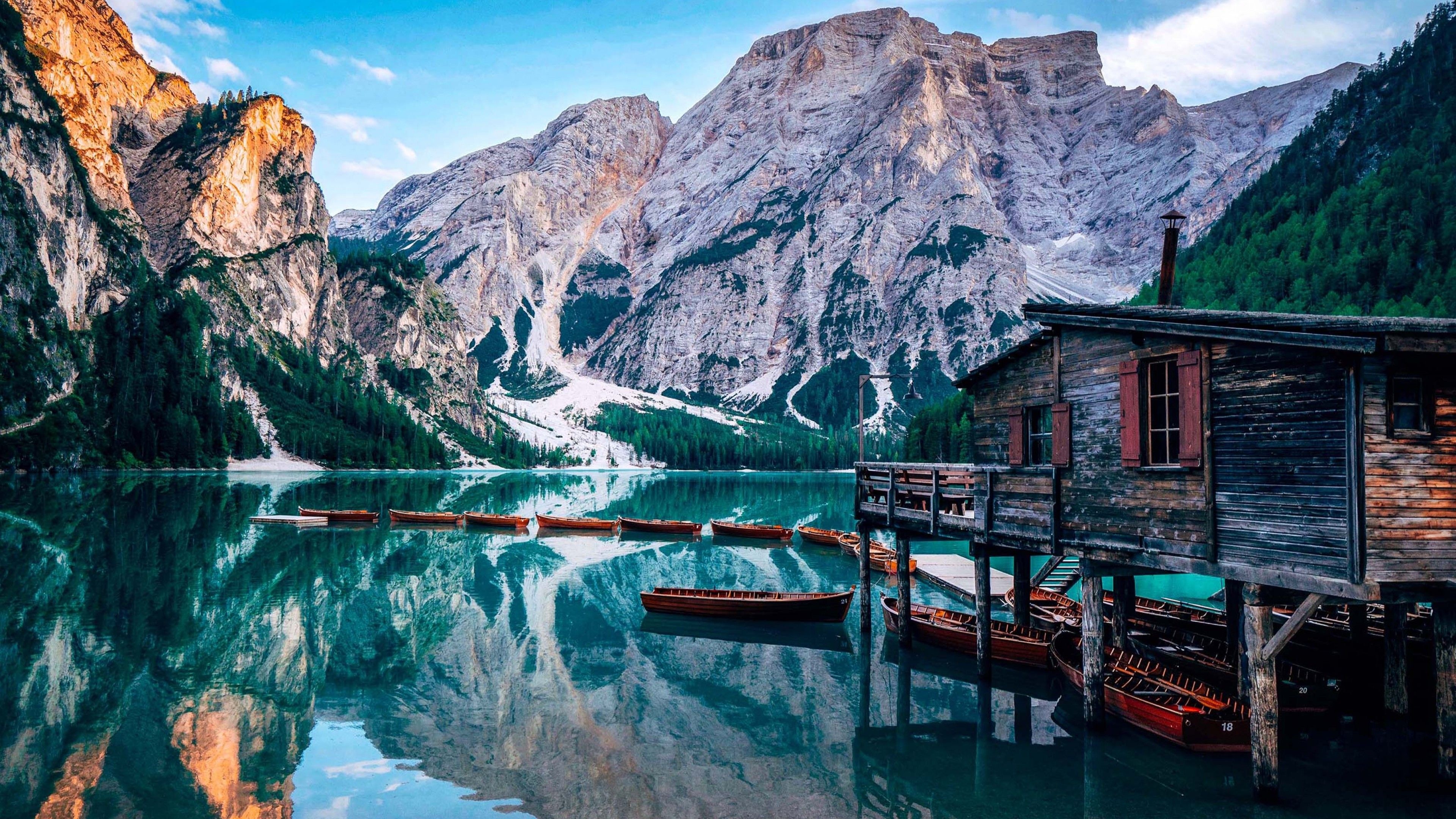 Lago di Braies, Europe Wallpaper, 3840x2160 4K Desktop