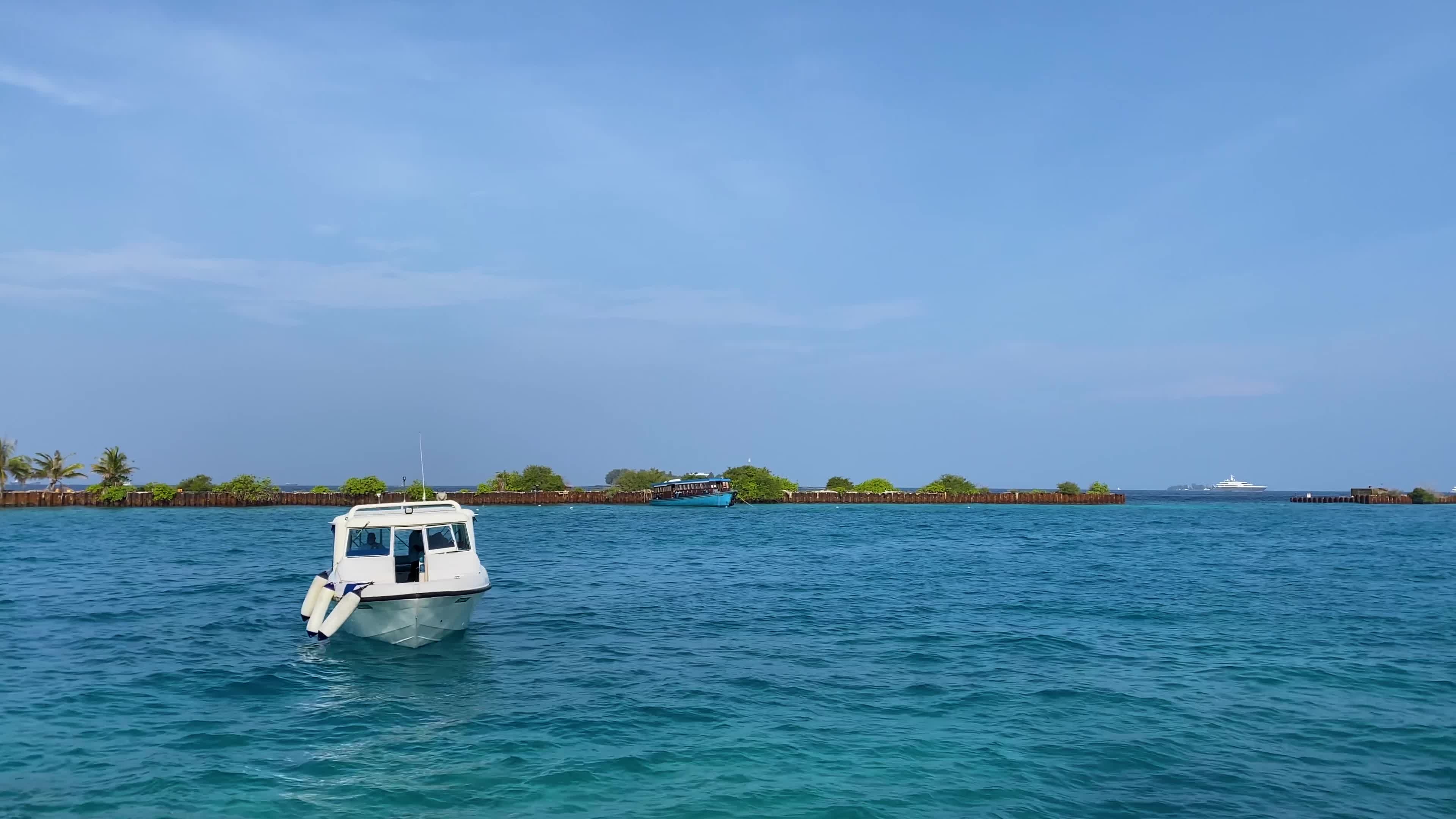 Boat travels, Small boat, Ocean stock video, 3840x2160 4K Desktop