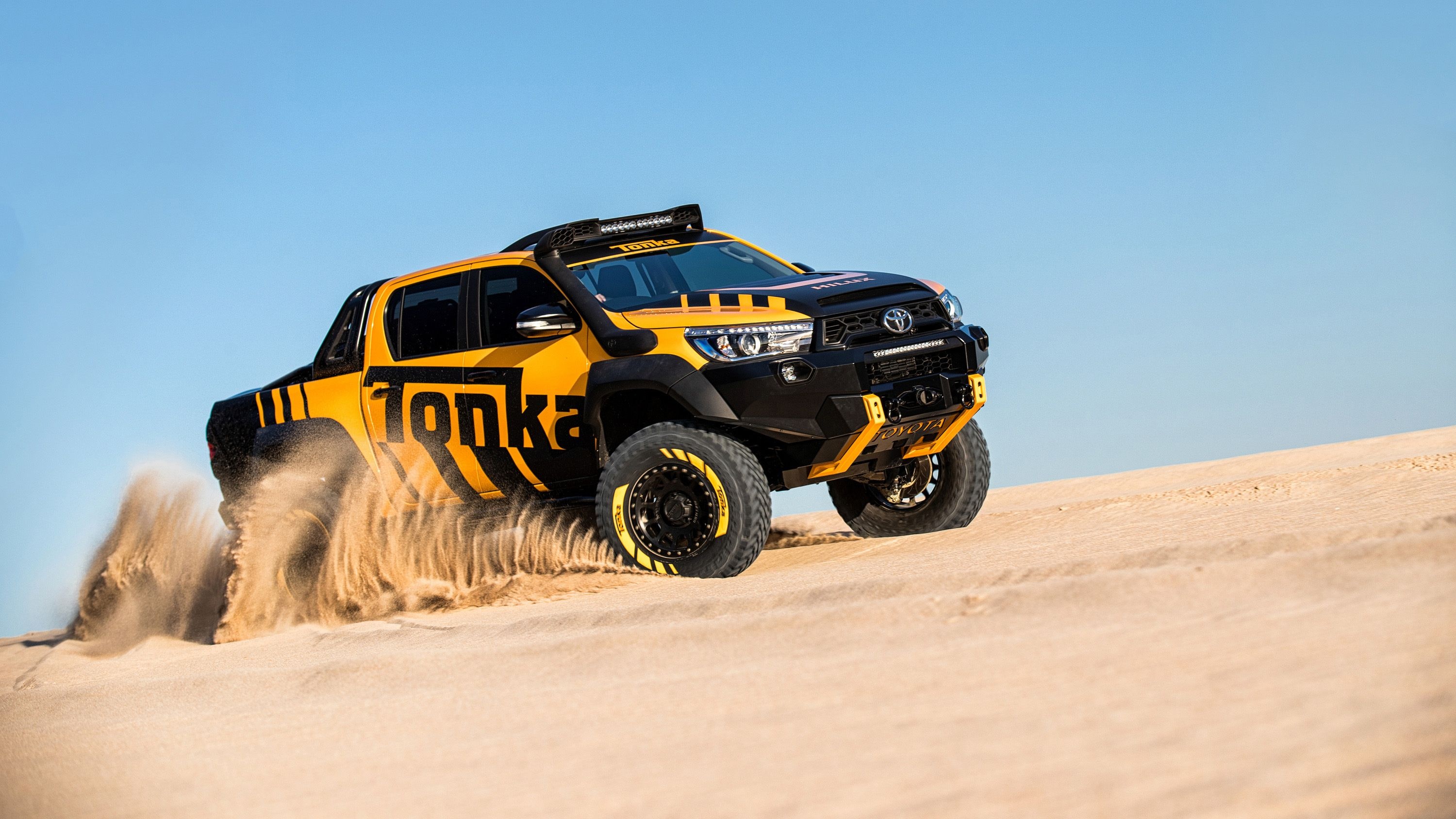 2017 Toyota Hilux Tonka Concept, Off-road Driving Wallpaper, 3000x1690 HD Desktop