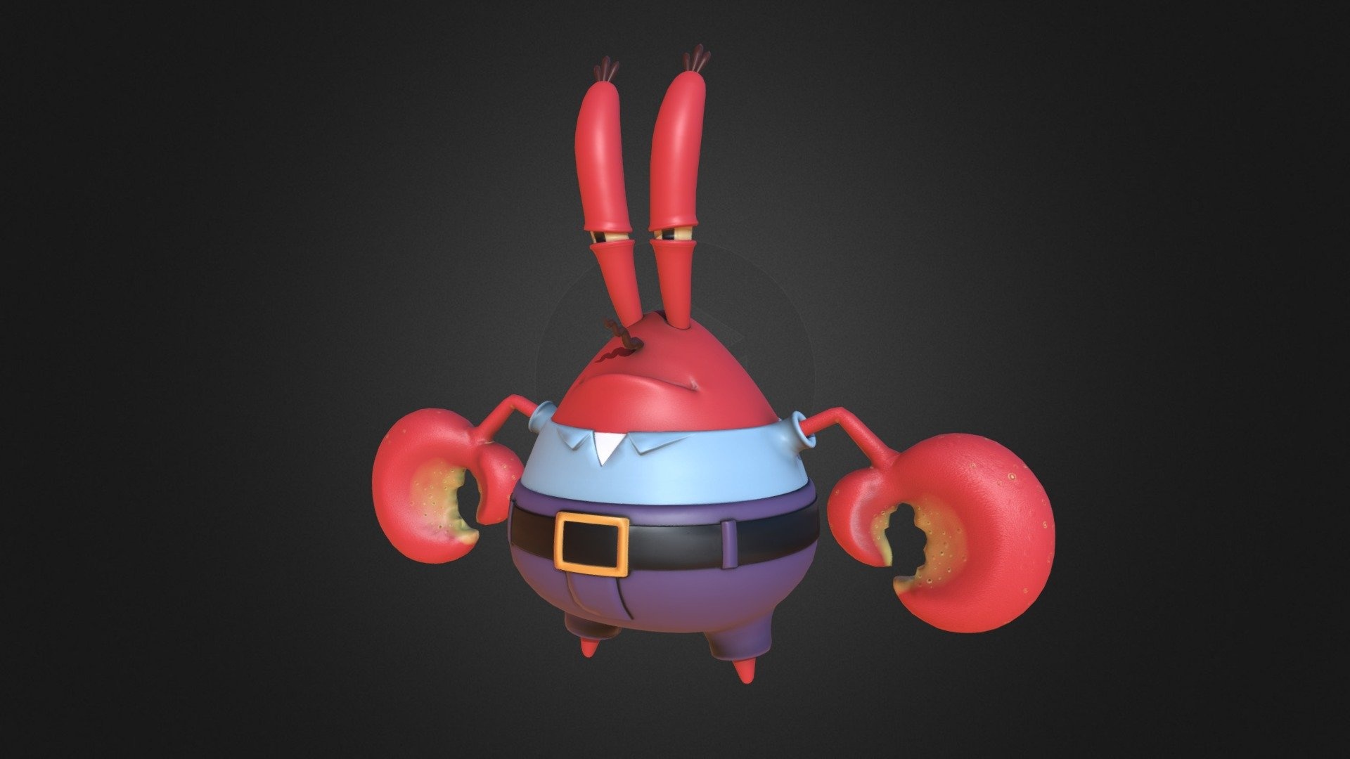 Mr. Krabs 3D model, Free download, Animated character, Digital artwork, 1920x1080 Full HD Desktop