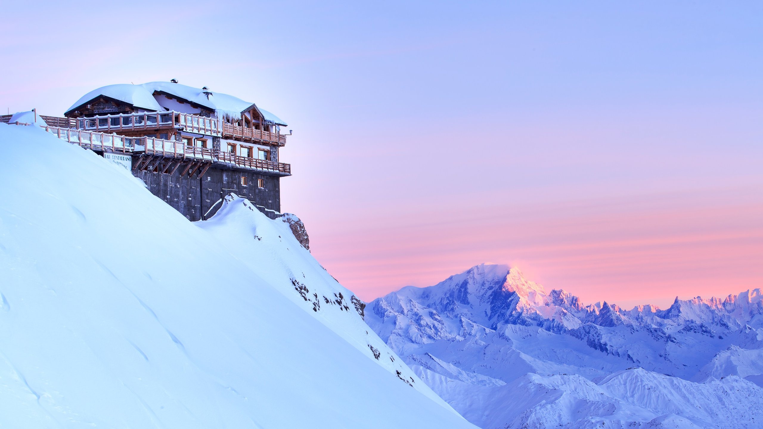 Restaurant Le Panoramic, Courchevel Wallpaper, 2560x1440 HD Desktop