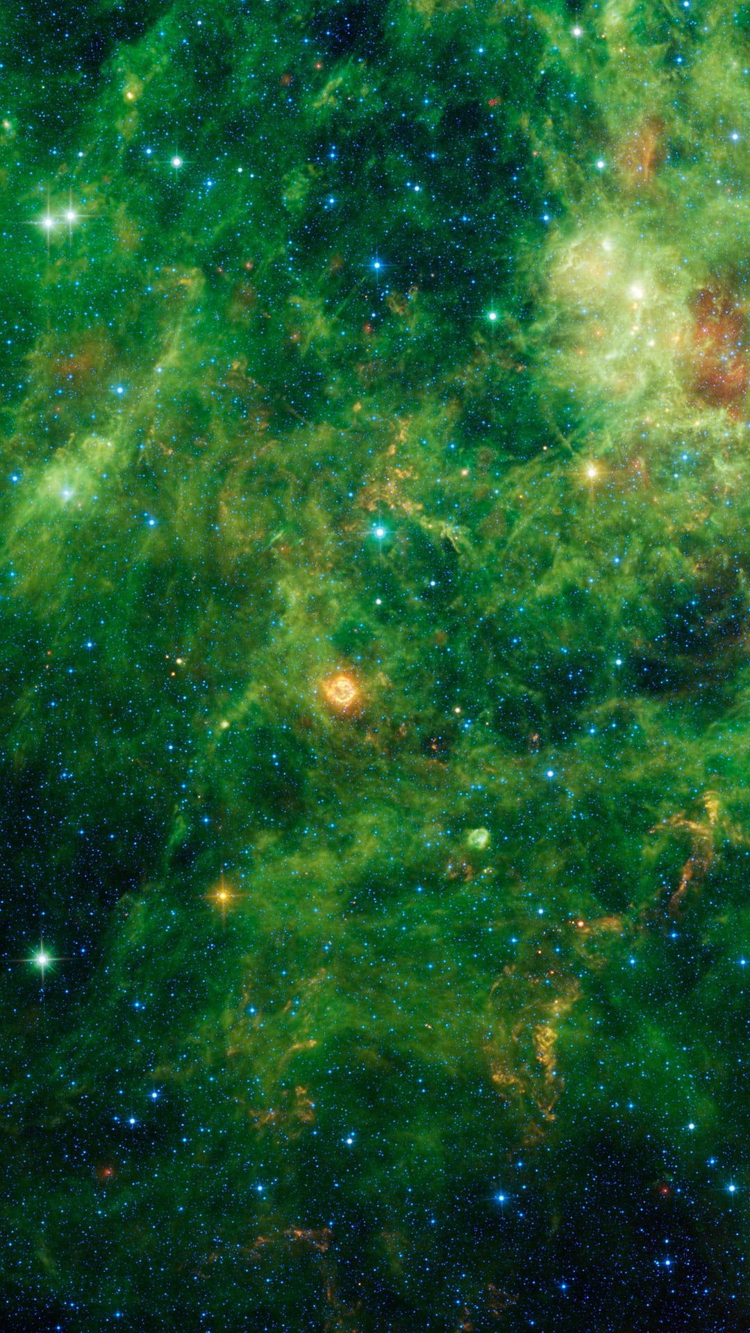 Green Nebula, Galaxy's green glow, Celestial elegance, Cosmic wonder, 1080x1920 Full HD Phone