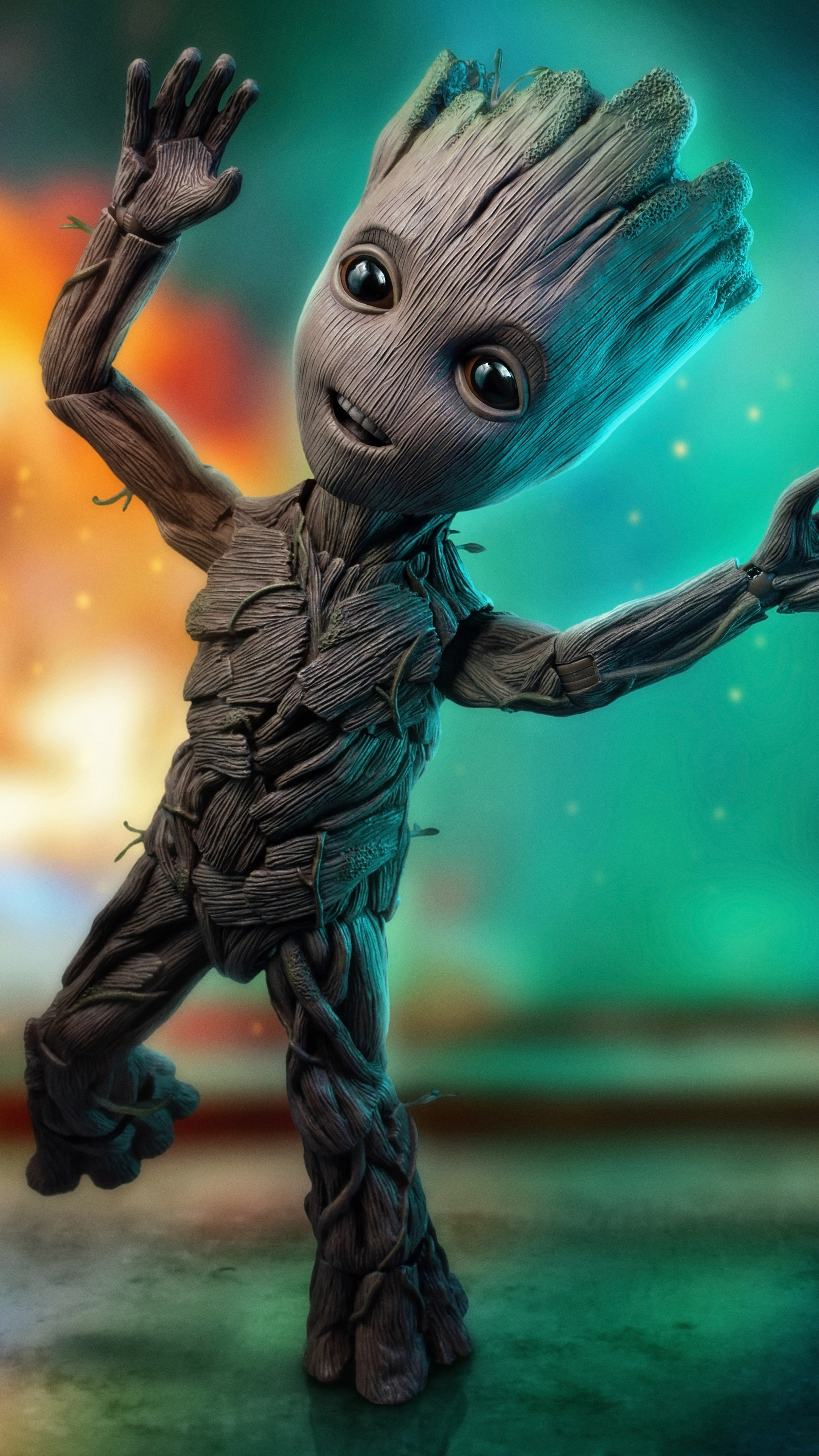 Baby Groot, Dancing, Wallpapers, Backgrounds, 2160x3840 4K Phone