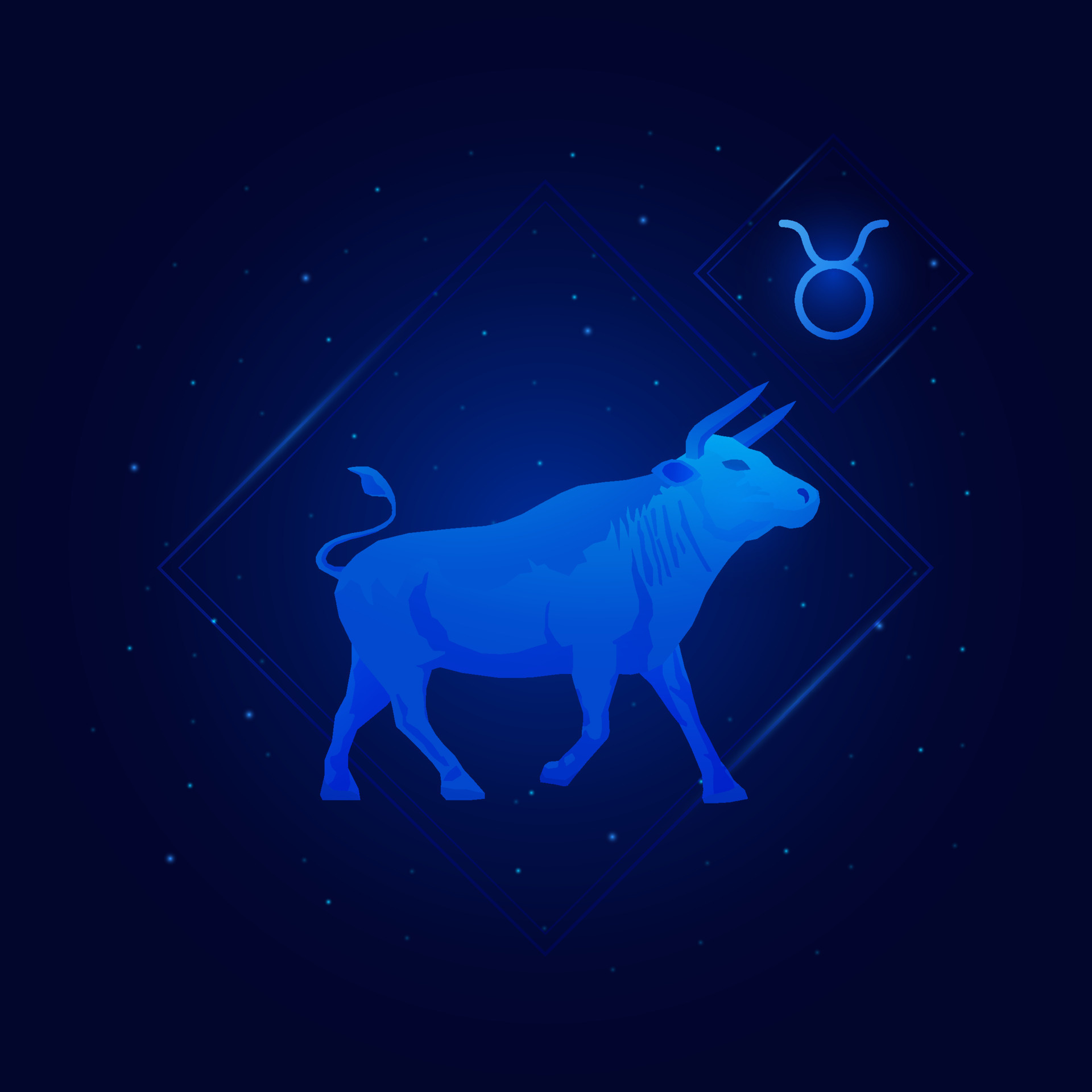 Taurus Zodiac Sign, Galaxy stars background, Astrology horoscope, Vector art, 1920x1920 HD Phone