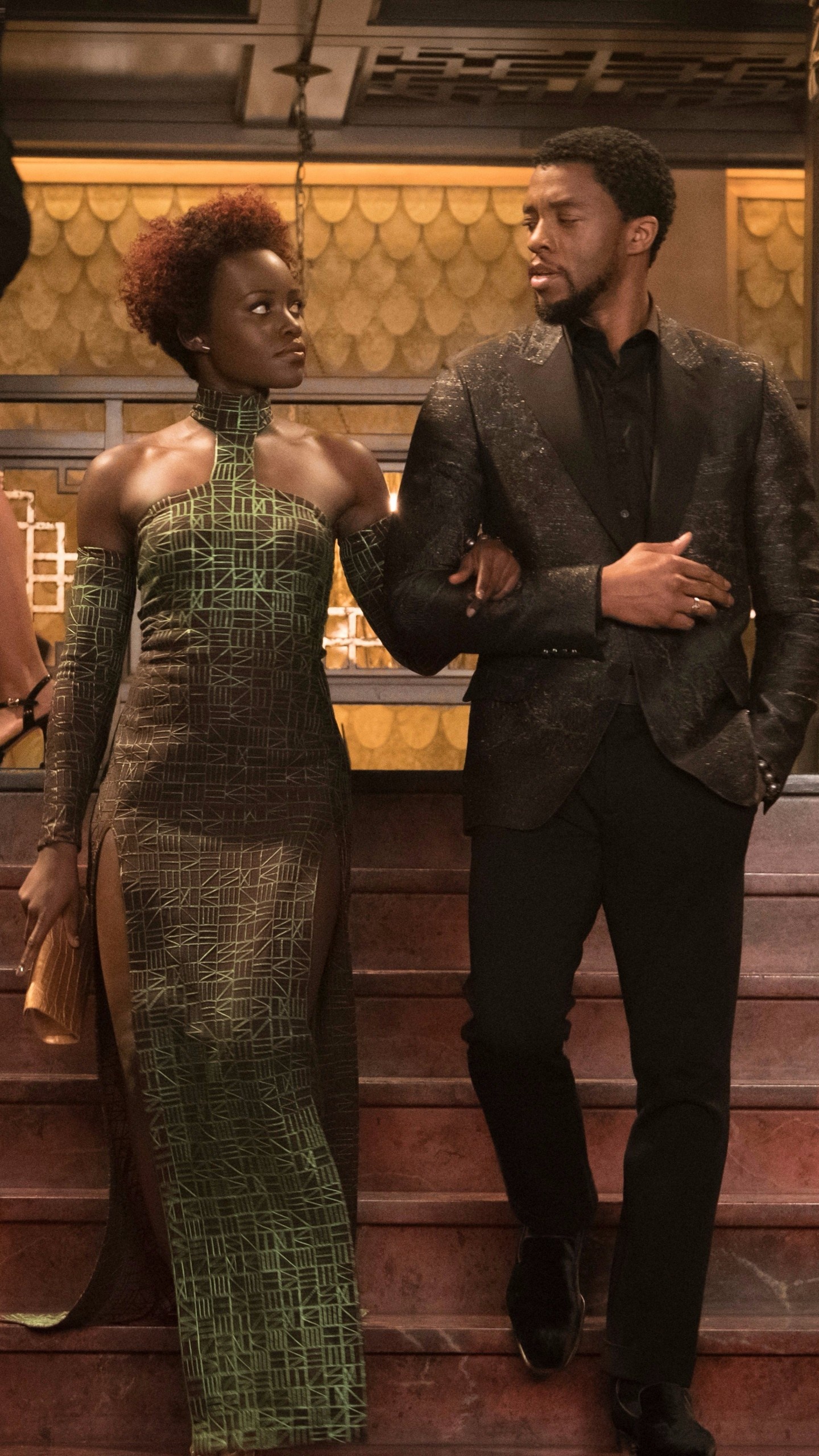 Black Panther, Chadwick Boseman, Lupita Nyong'o, Movies, 1440x2560 HD Phone