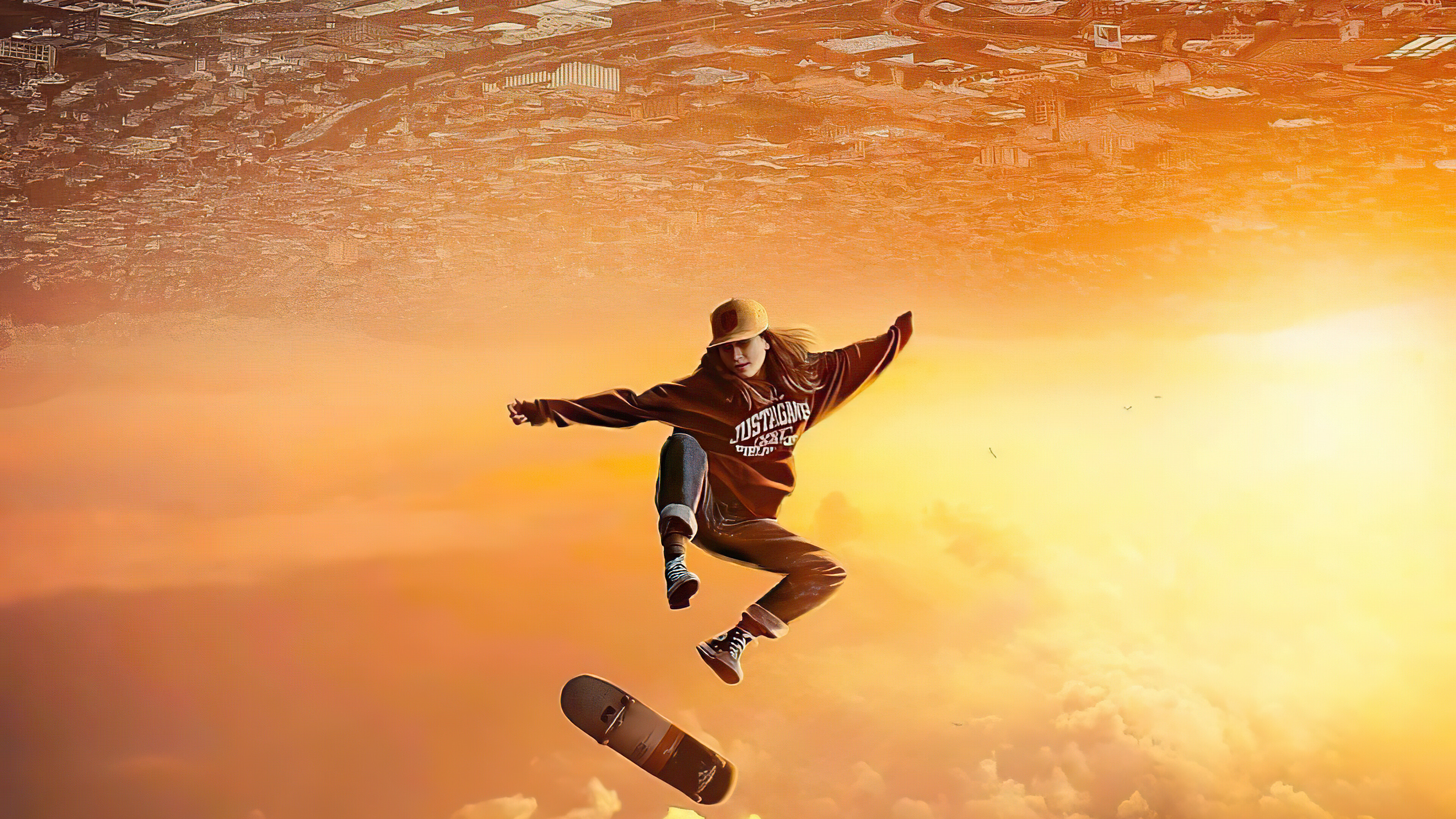 Jump, Girl Skateboarding Wallpaper, 3840x2160 4K Desktop