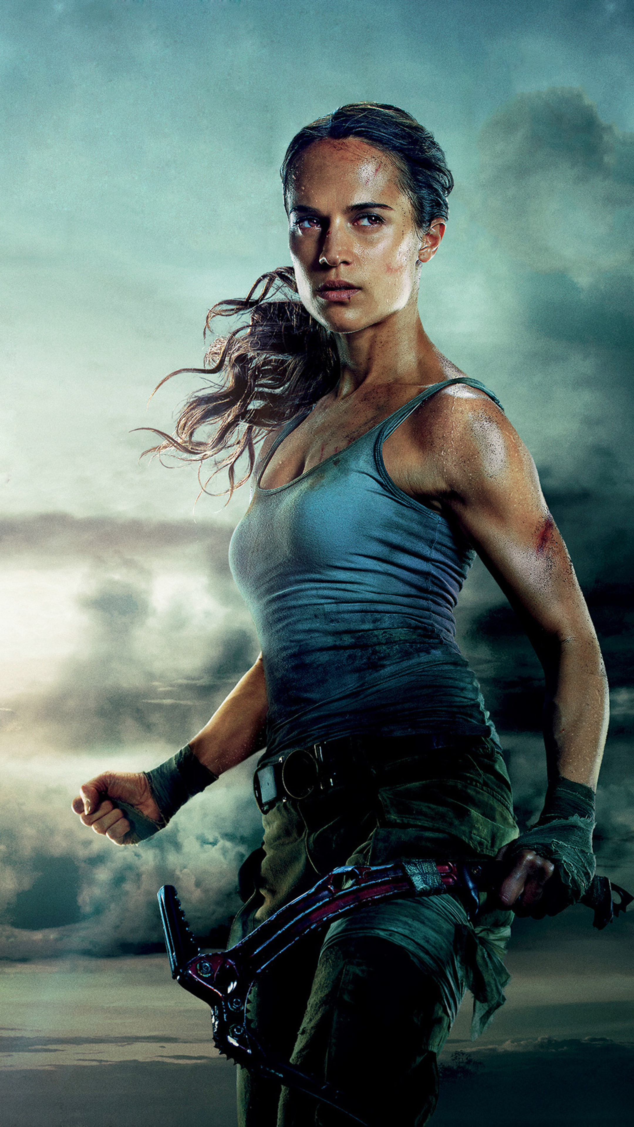 Tomb Raider movie, 4K resolution, High-quality wallpapers, Action-packed scenes, 2160x3840 4K Phone