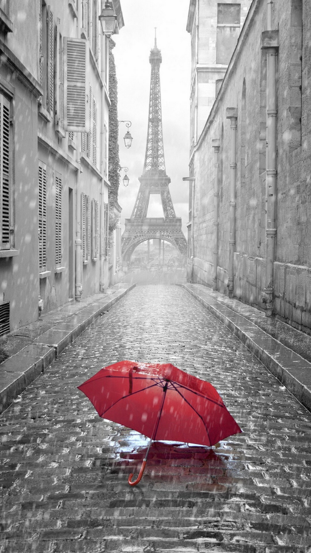 Paris, Rainy day, Eiffel Tower, 3D iPhone wallpaper, 1080x1920 Full HD Phone