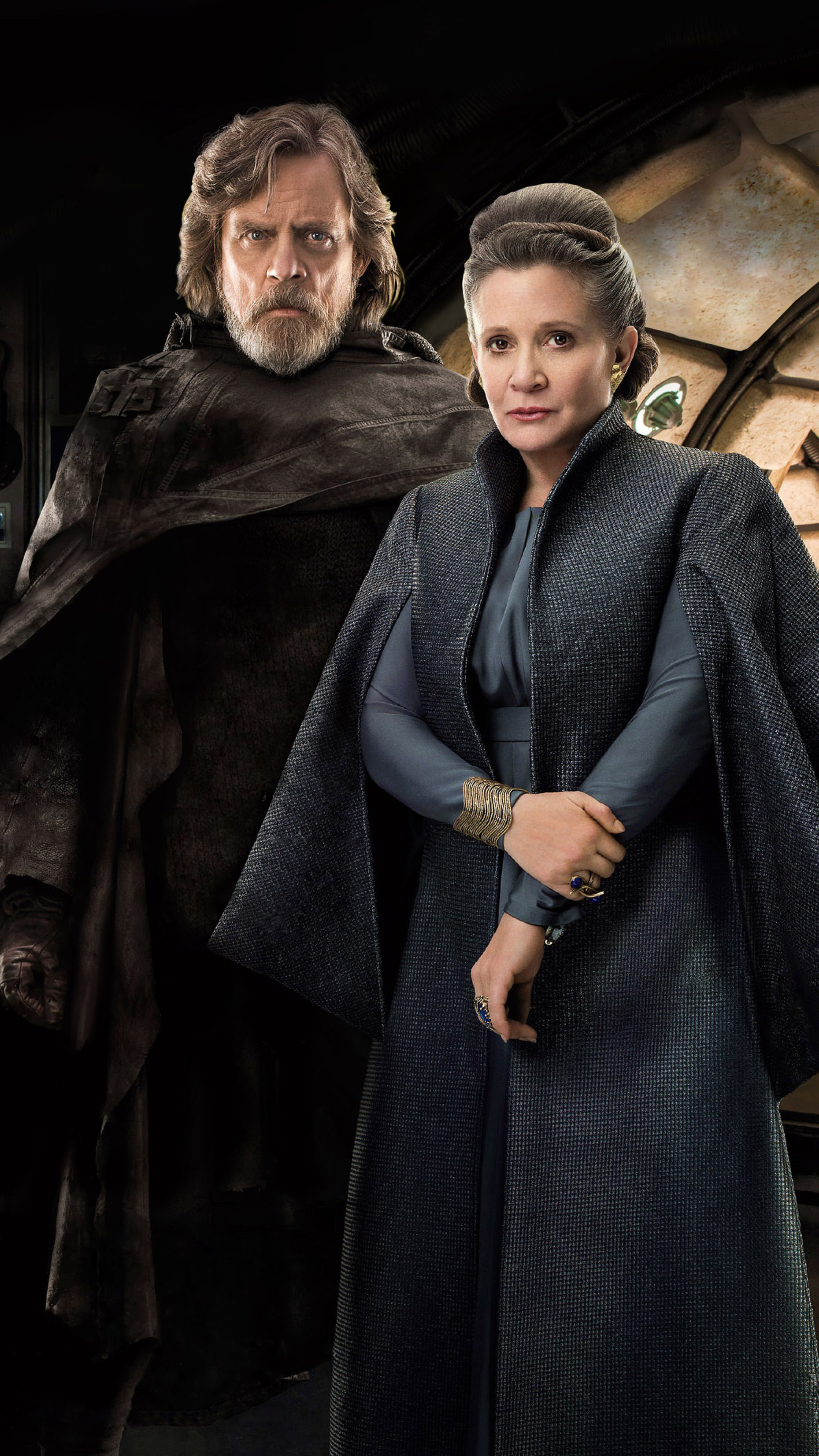 Princess Leia, Luke Skywalker, The Last Jedi, Sony Xperia, 4K wallpapers, 2160x3840 4K Phone