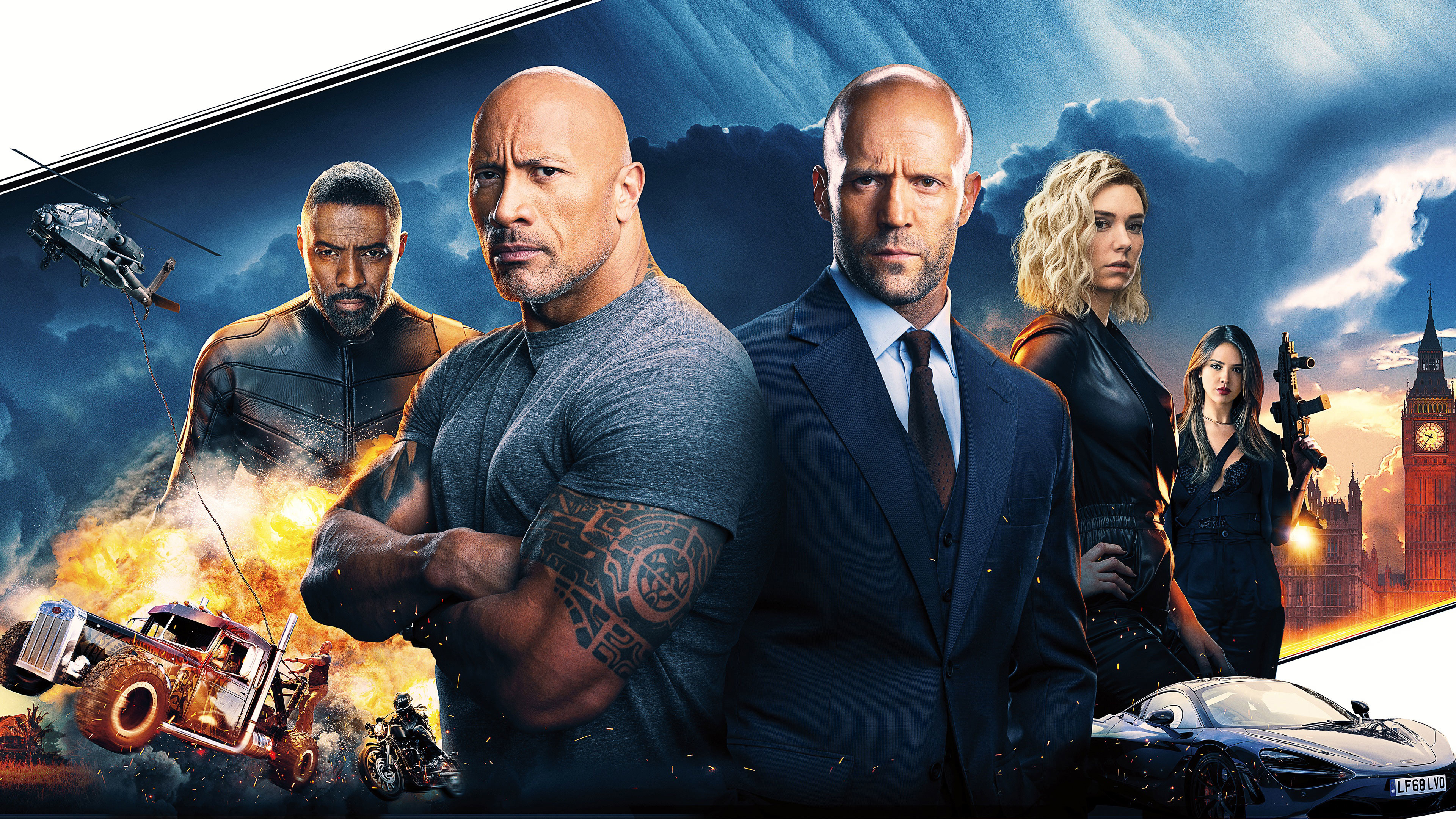 Jason Statham, Hobbs and Shaw, 4K HD movies,, 3840x2160 4K Desktop