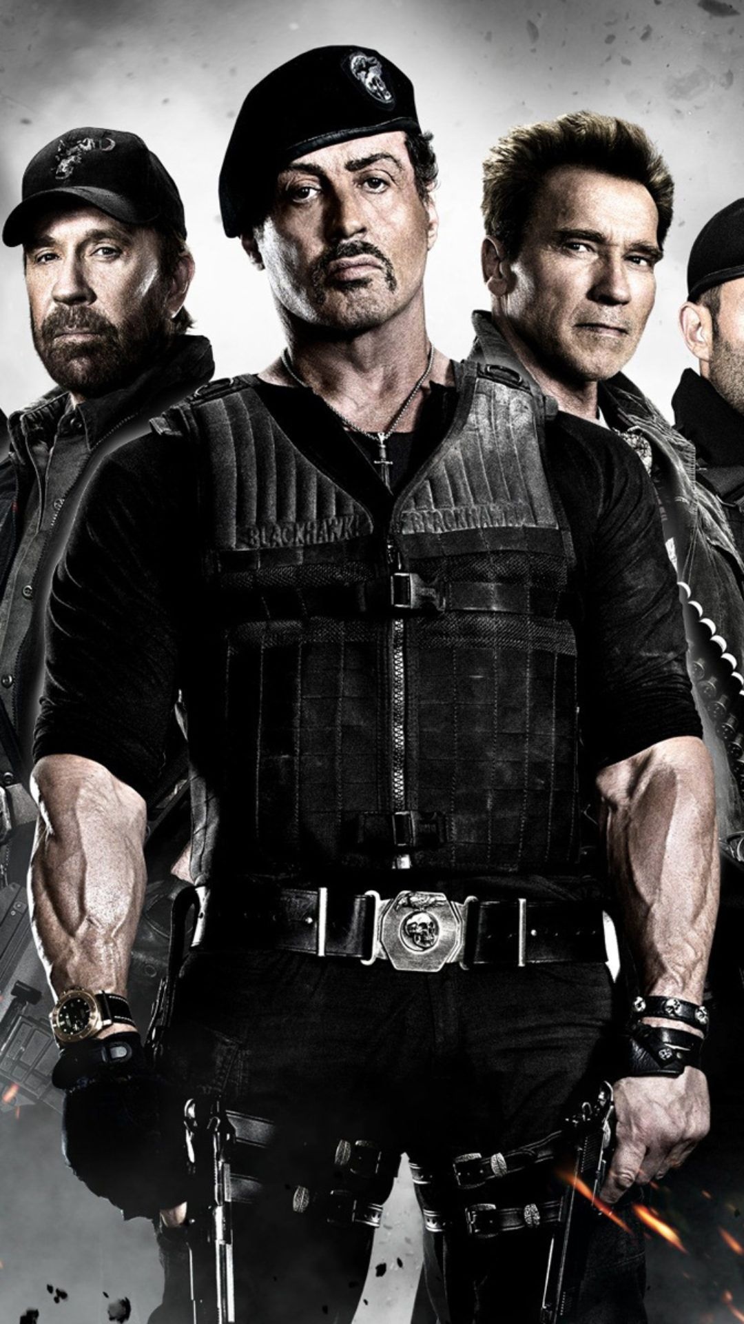 Chuck Norris, Sylvester Stallone Wallpaper, 1080x1920 Full HD Phone