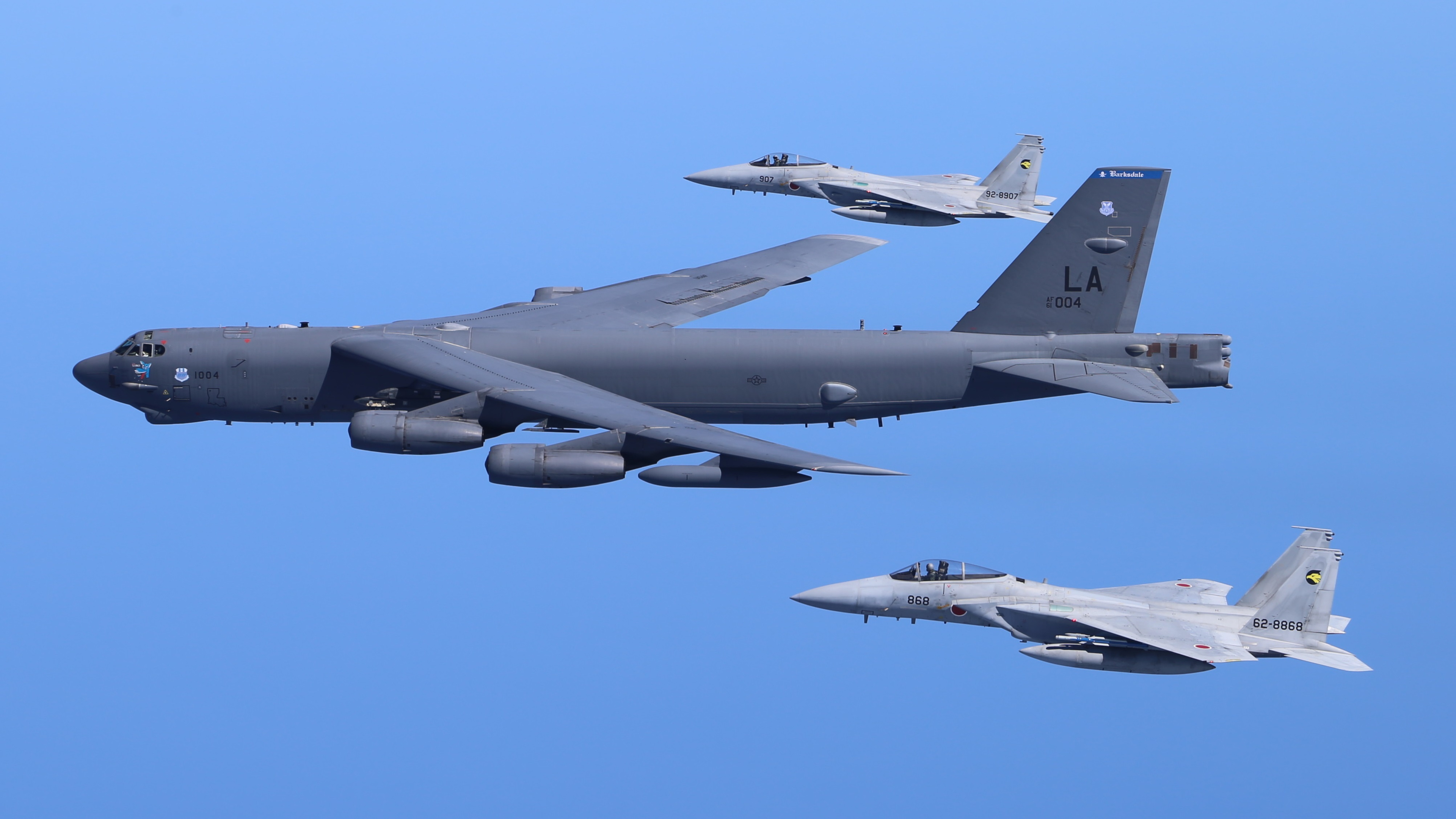 Boeing B-52 Stratofortress, McDonnell Douglas F-15 Eagle, Military aircraft, 3840x2160 4K Desktop