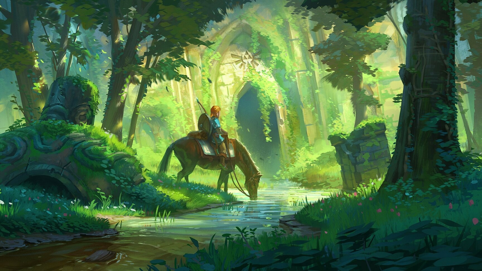 The Legend of Zelda: BOTW, Epic landscapes, Heroic battles, Story-driven adventure, 1920x1080 Full HD Desktop