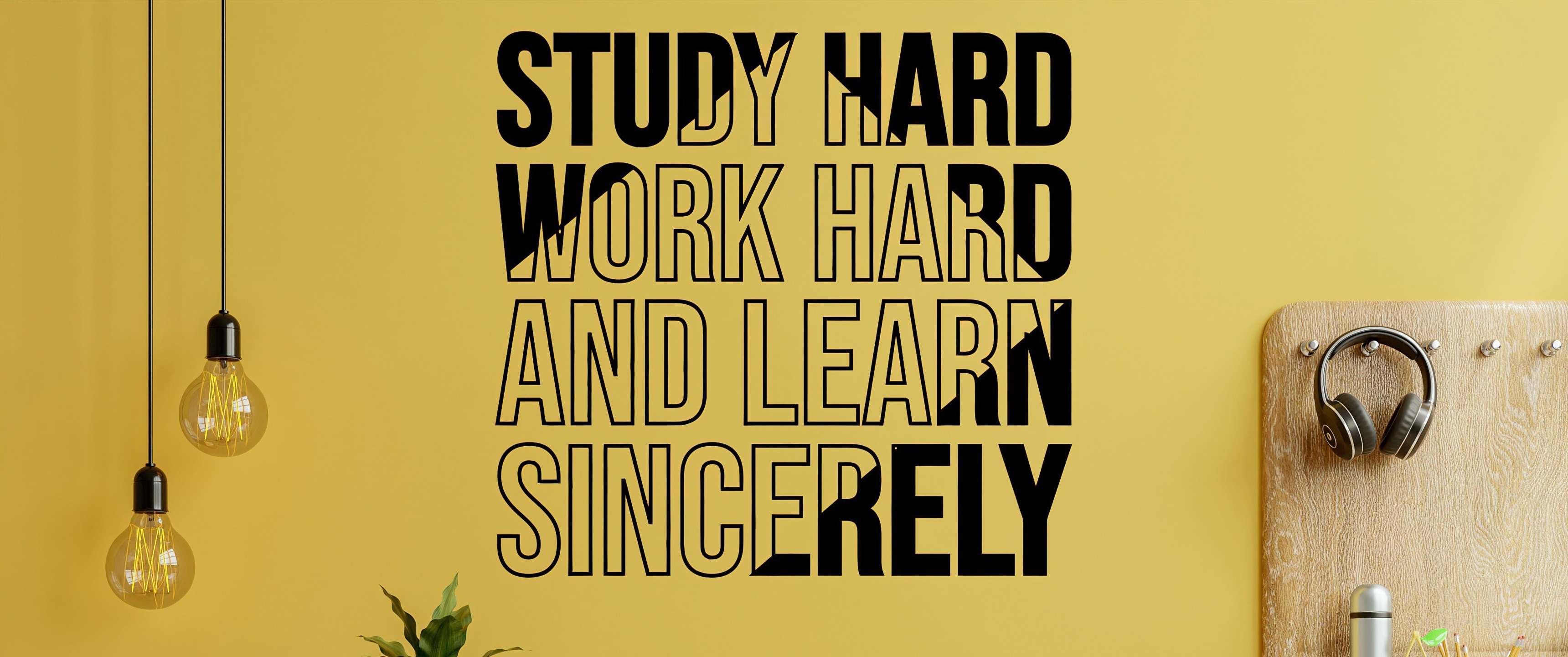 Study, Work Harder, Motivation, Success, Quotes, 3440x1440 Dual Screen Desktop