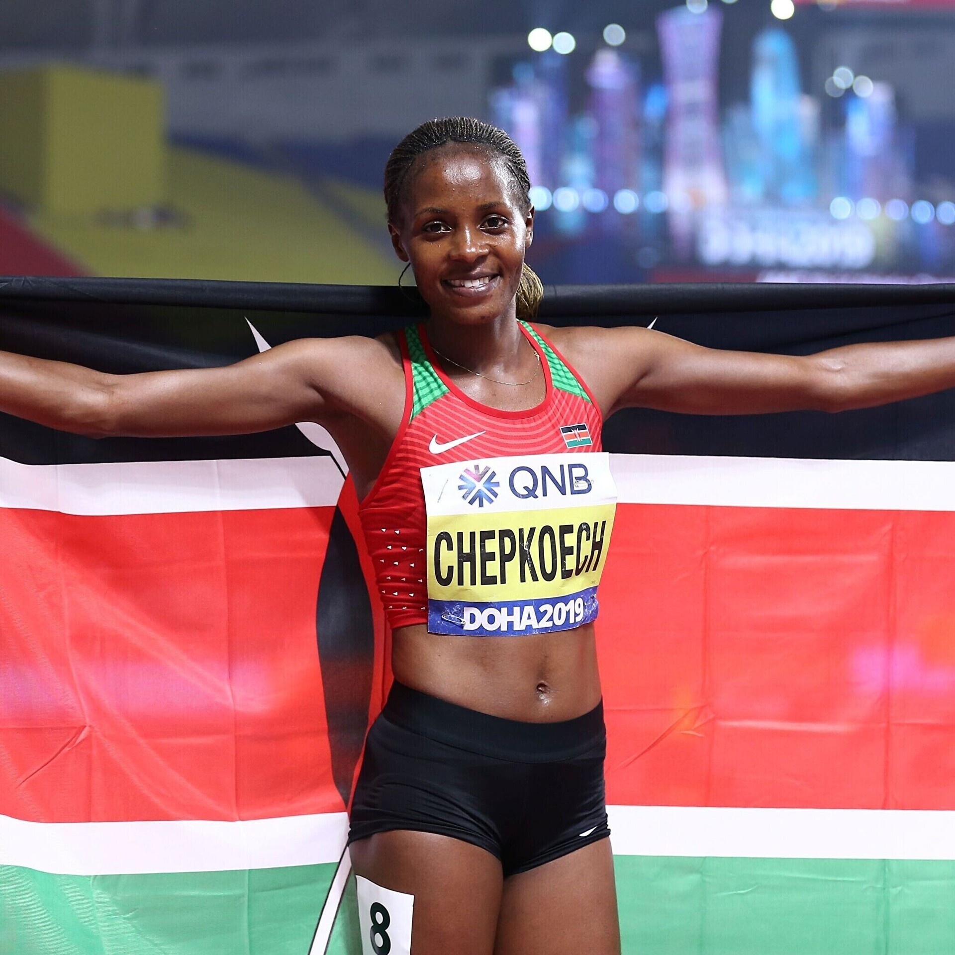 Beatrice Chepkoech, Monaco's record breaker, Fastest 5km race, Impressive feat, 1920x1920 HD Phone