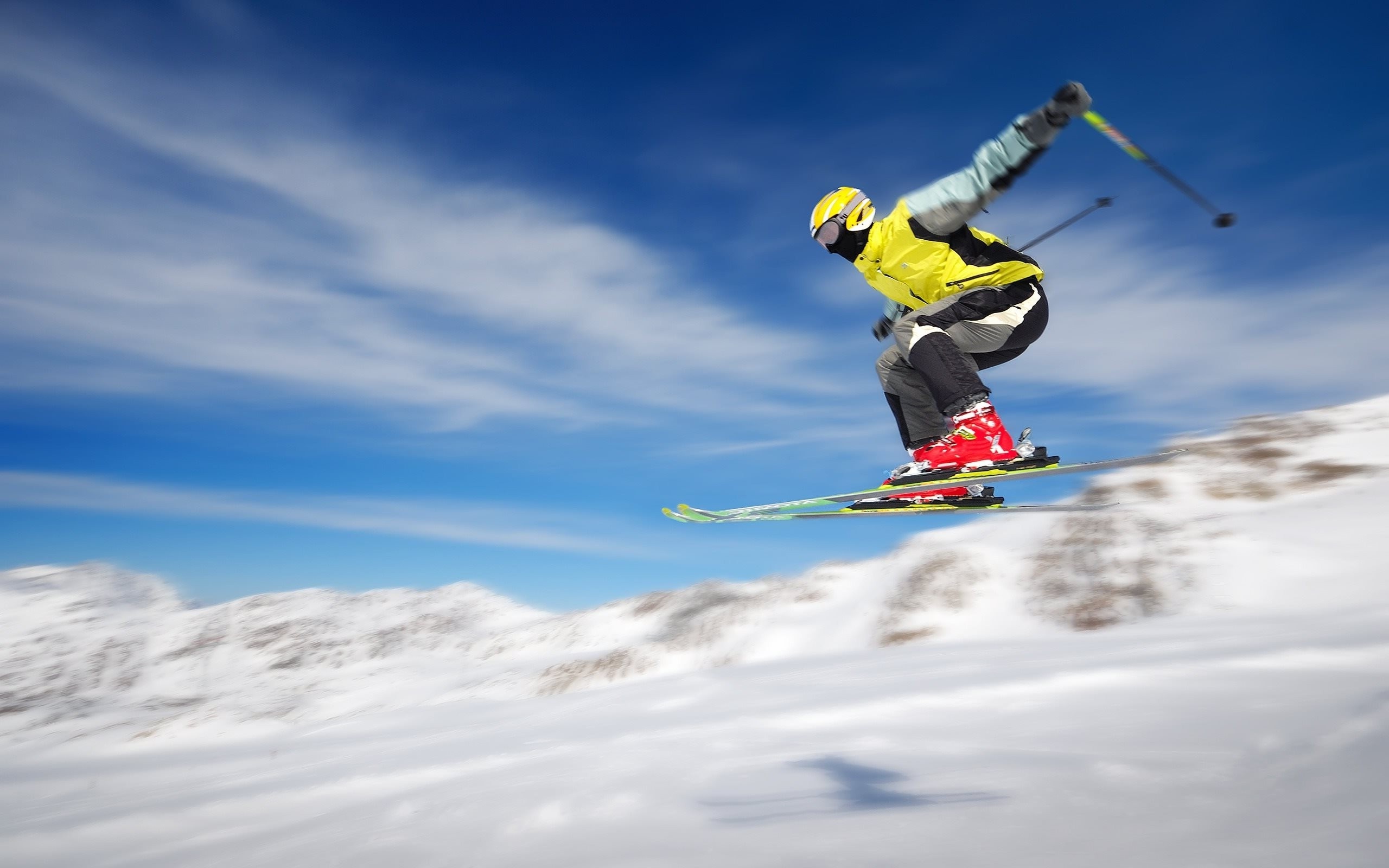 Sports sky snow, jumping, snowboarding, ski, 2560x1600 HD Desktop