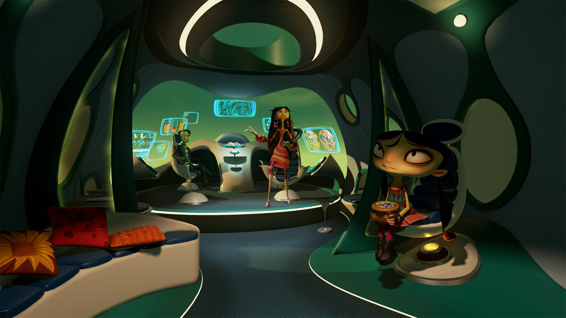 Psychonauts 2, Cartoonish charm, Mind-bending adventure, Colorful characters, 1920x1080 Full HD Desktop