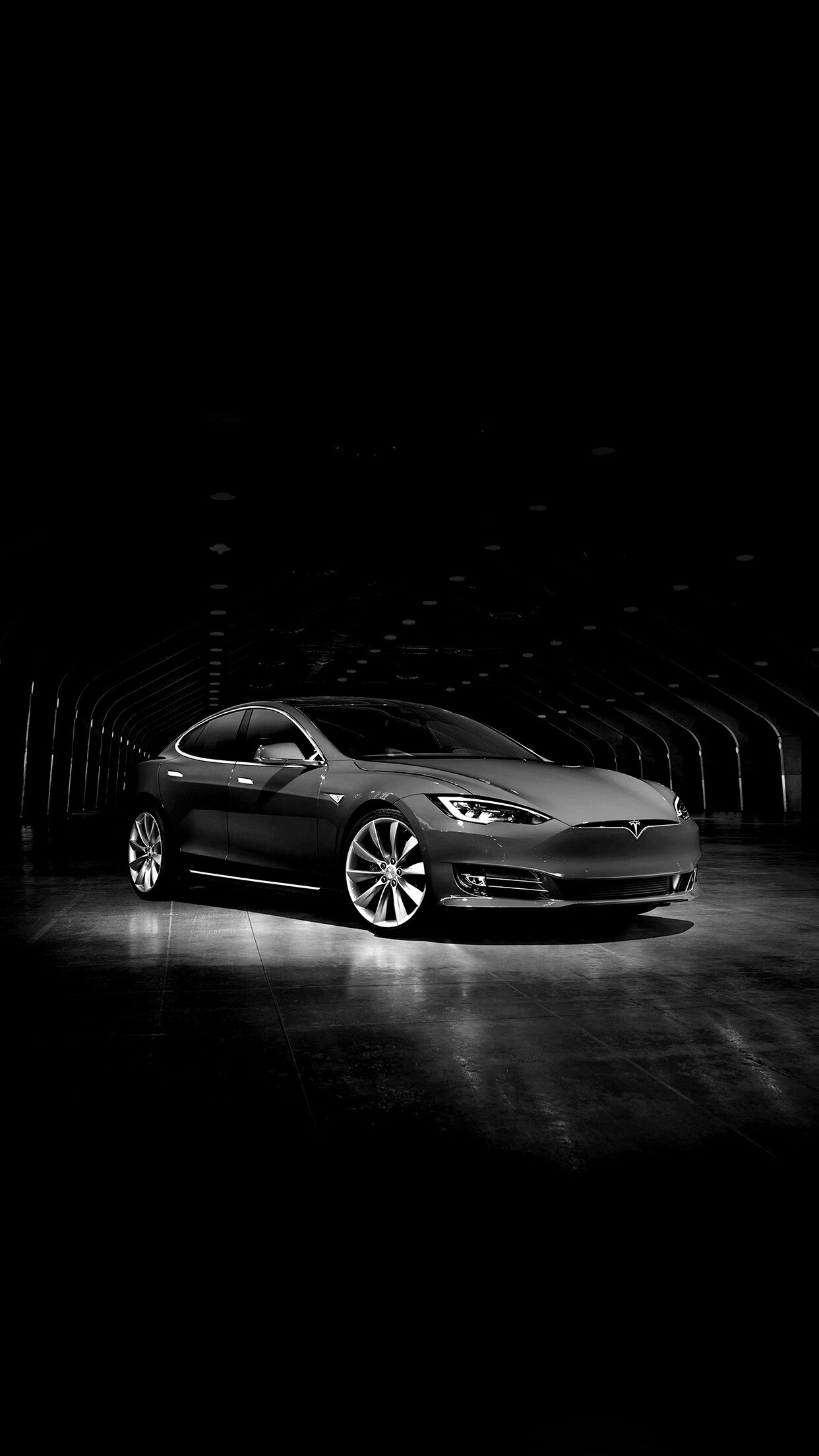 Monochrome, Tesla Model S Wallpaper, 1250x2210 HD Phone