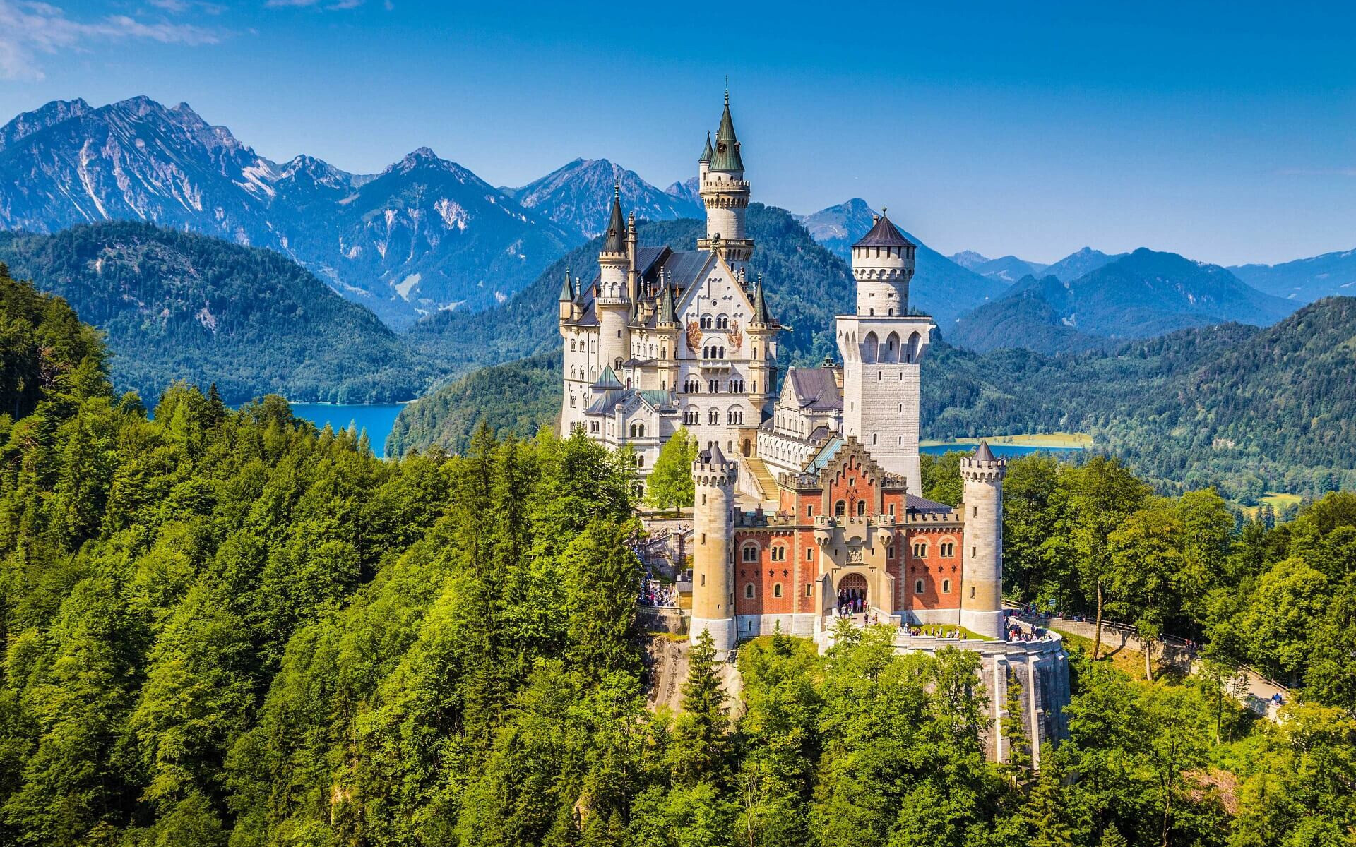 Neuschwanstein Castle, Mountain landscape, Castles of Germany, 1920x1200 HD Desktop