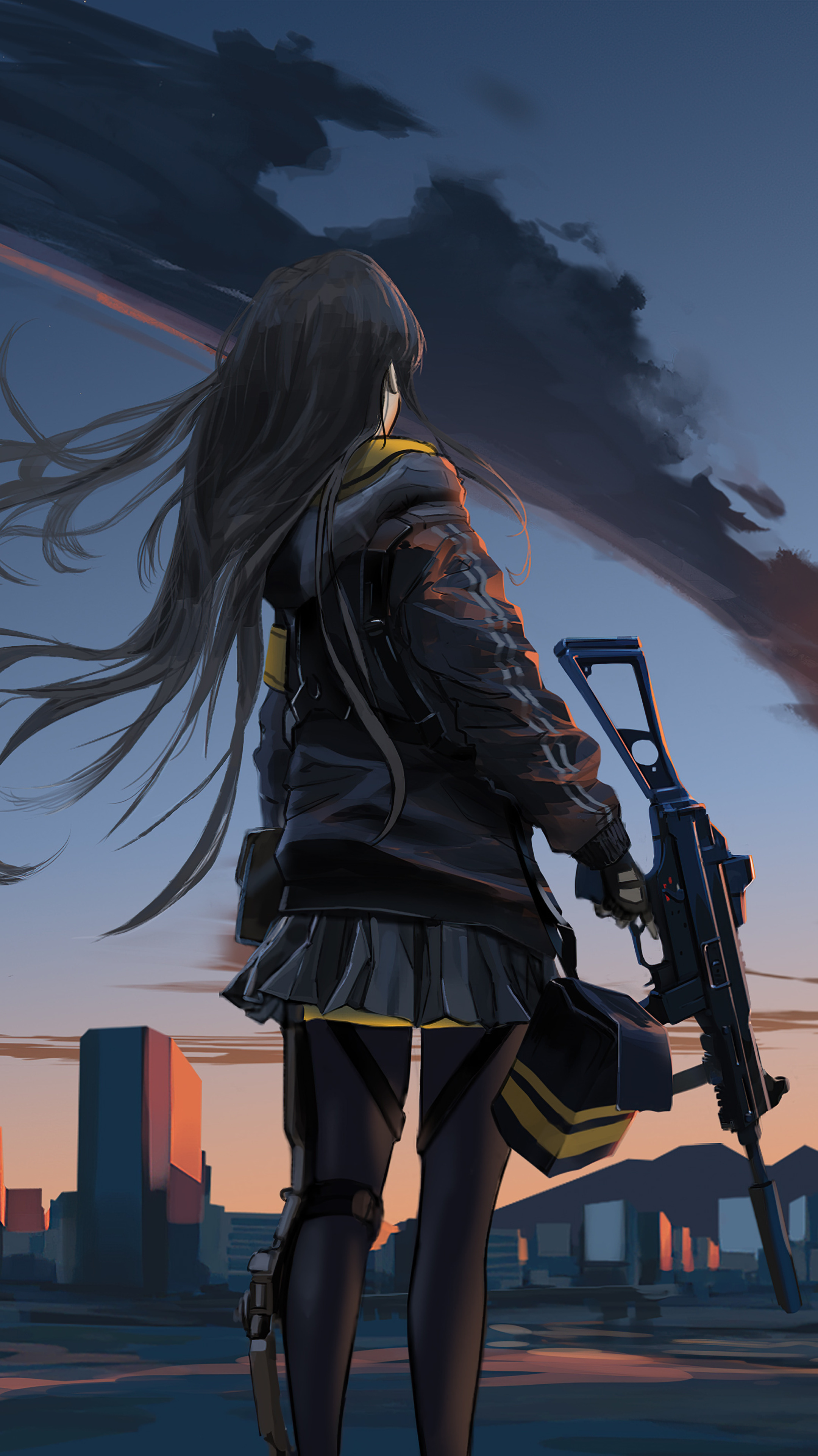 Girls' Frontline, UMP45 the character, 5K wallpapers, Digital artwork, 2160x3840 4K Phone