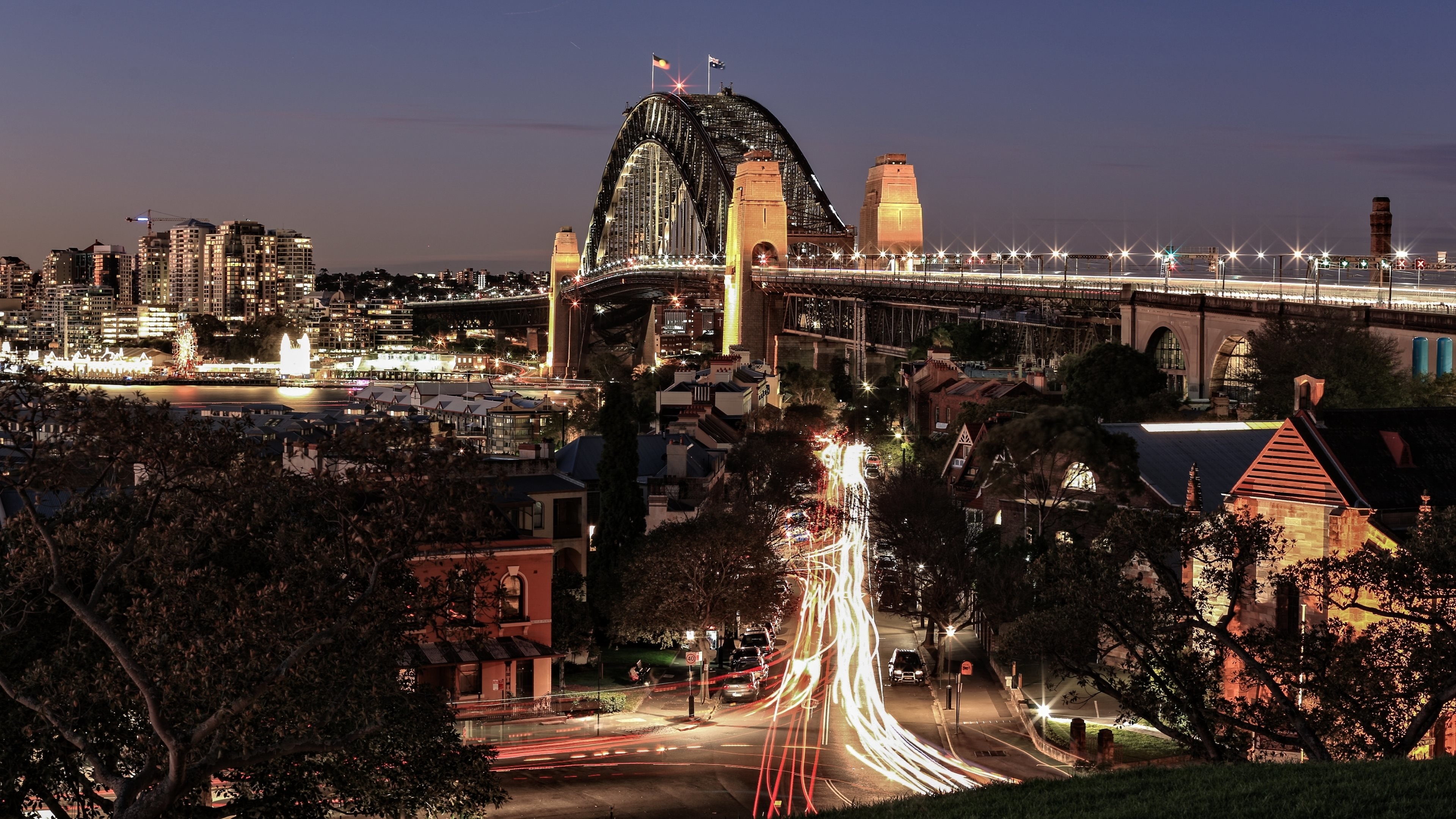 Observatory Hill Park, Sydney Harbor Bridge Wallpaper, 3840x2160 4K Desktop