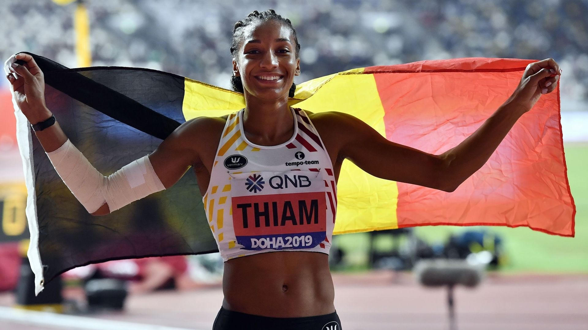 Nafissatou Thiam, Belgian favorite, Sports star, Remco Evenepoel, 1920x1080 Full HD Desktop