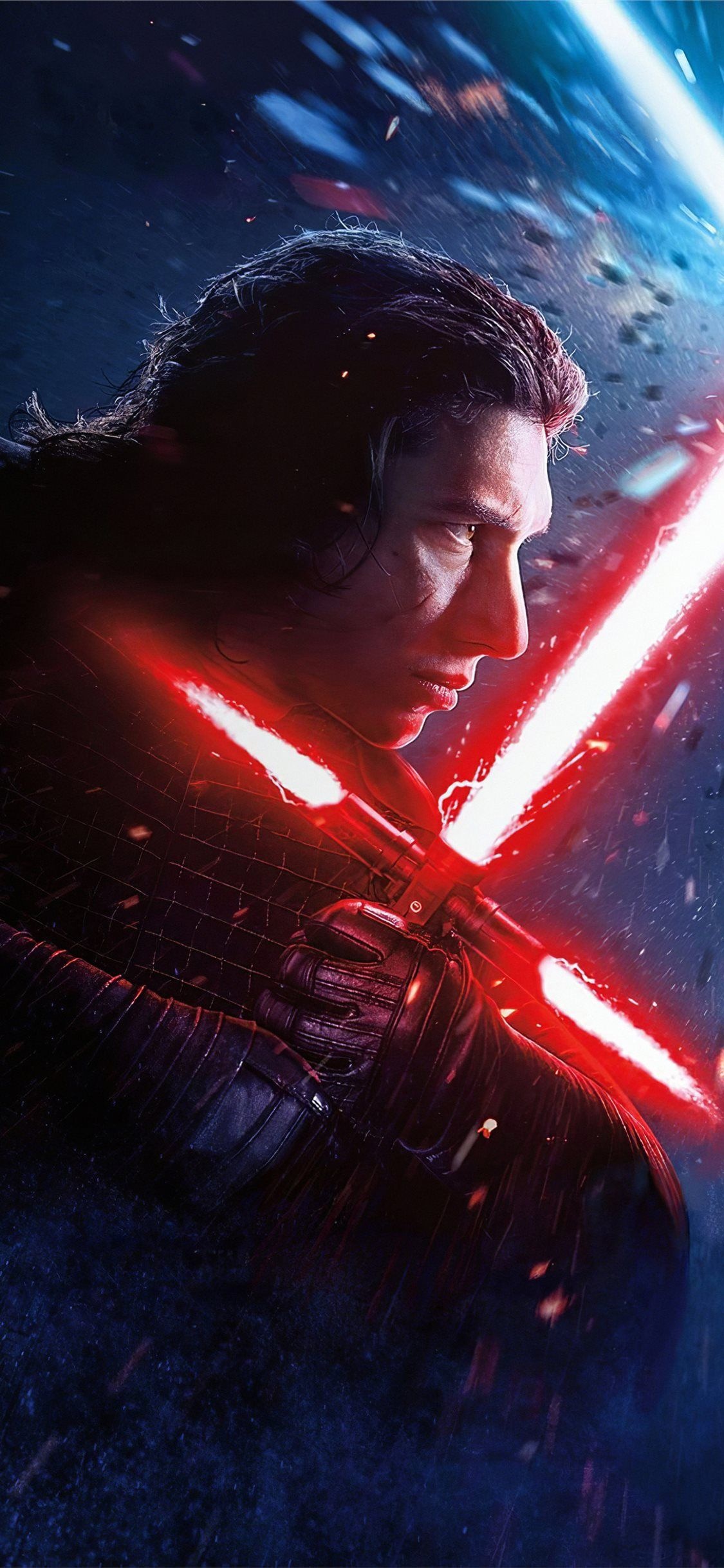 Skywalker poster, Intense visuals, Iconic ships, Kylo Ren, 1130x2440 HD Phone