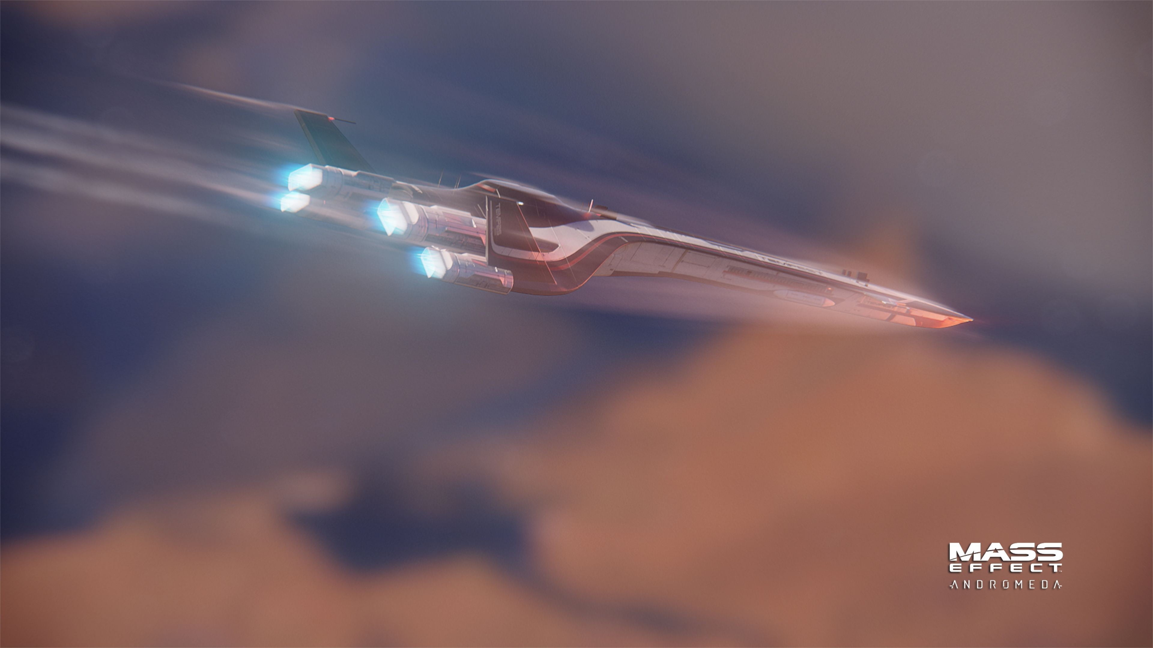 Mass Effect poster, Mass Effect: Andromeda Initiative, Tempest spaceship, HD wallpaper, 3840x2160 4K Desktop