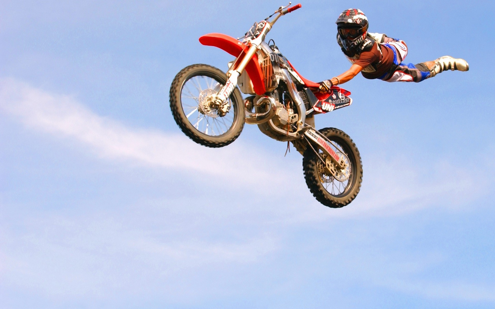 Motocross bike stunt, Widescreen wallpapers, Wheeling action, High-flying jumps, 1920x1200 HD Desktop