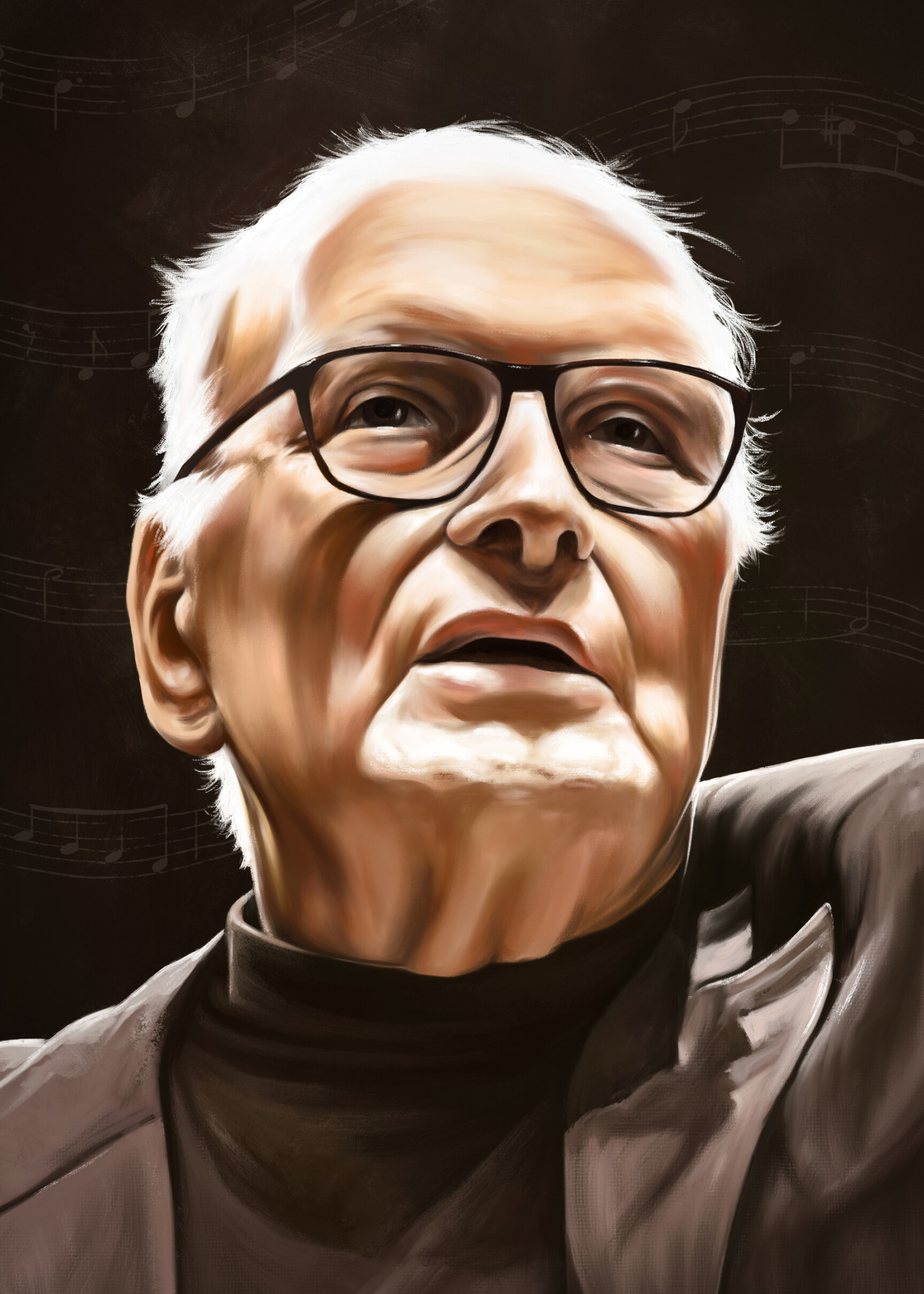 Ennio Morricone, Artstation, Compose, Tribute, 1920x2690 HD Phone