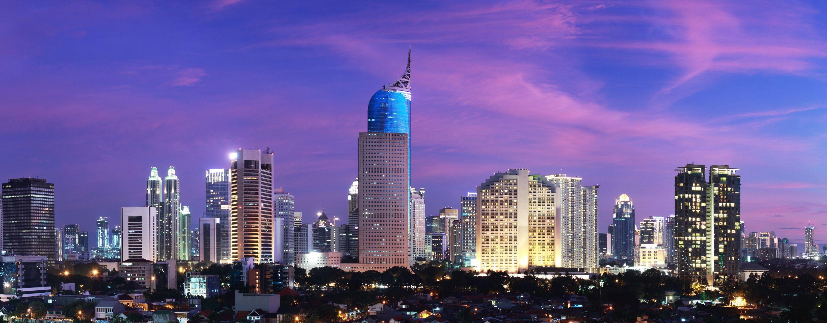 Jakarta wallpapers, Travels expert, Jakarta, 3280x1280 Dual Screen Desktop