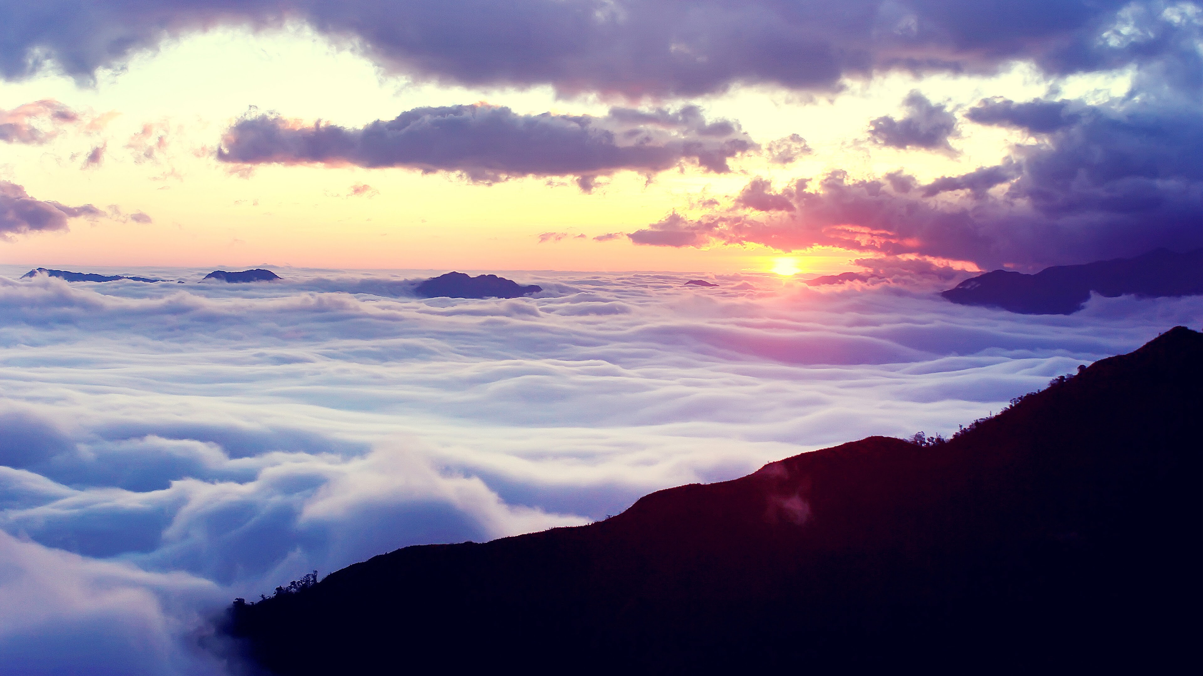 Nature, Sunrise, Clouds, Horizon, 3840x2160 4K Desktop