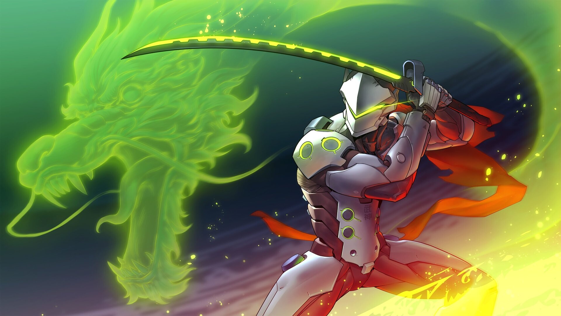 Genji, 4K Overwatch wallpapers, Swift and lethal, Cybernetic warrior, 1920x1090 HD Desktop