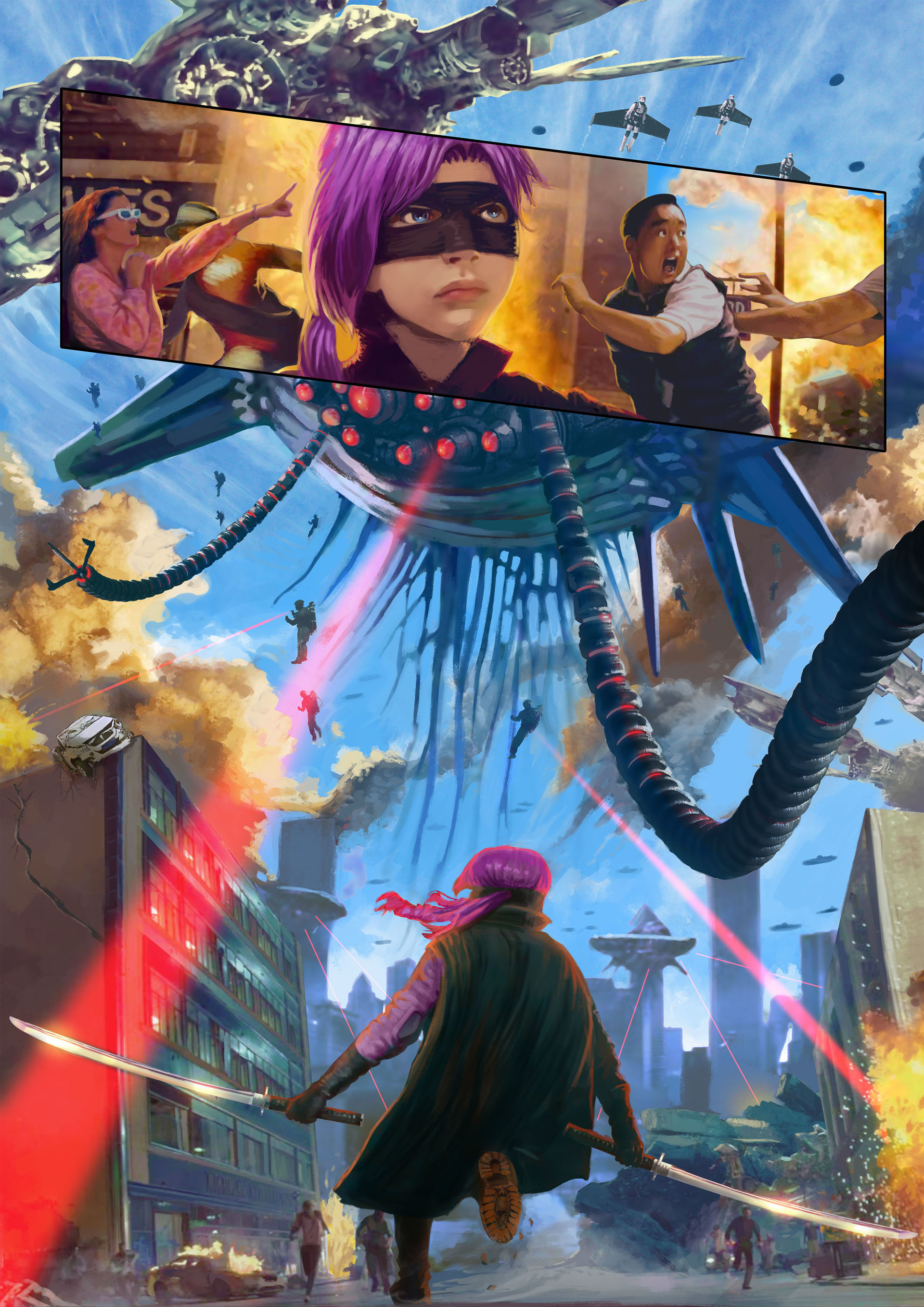 Hit-Girl movies, Artstation Millarworld, Sample comic pages, 1920x2720 HD Phone