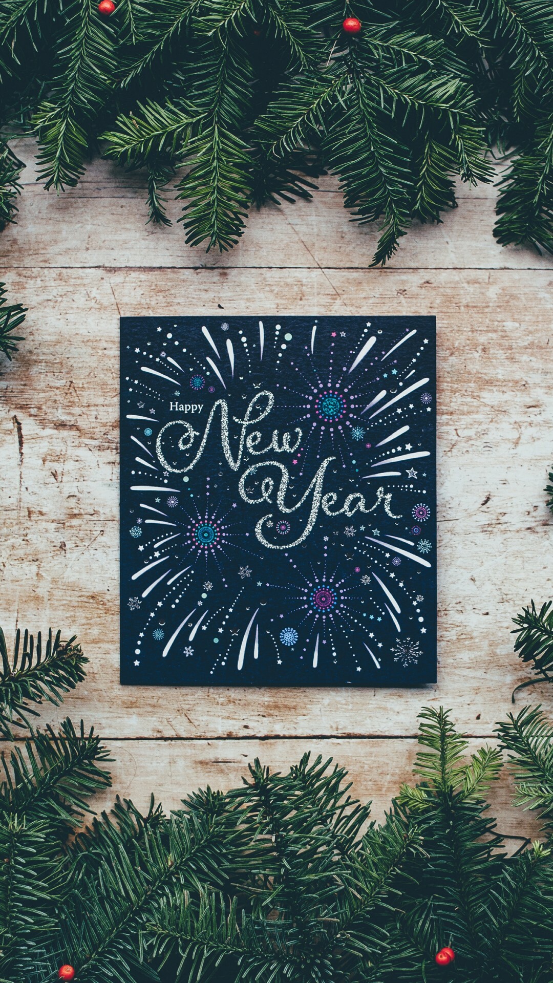 Screen beauty, 4K New Year celebration, Vibrant colors, Festive atmosphere, 1080x1920 Full HD Phone