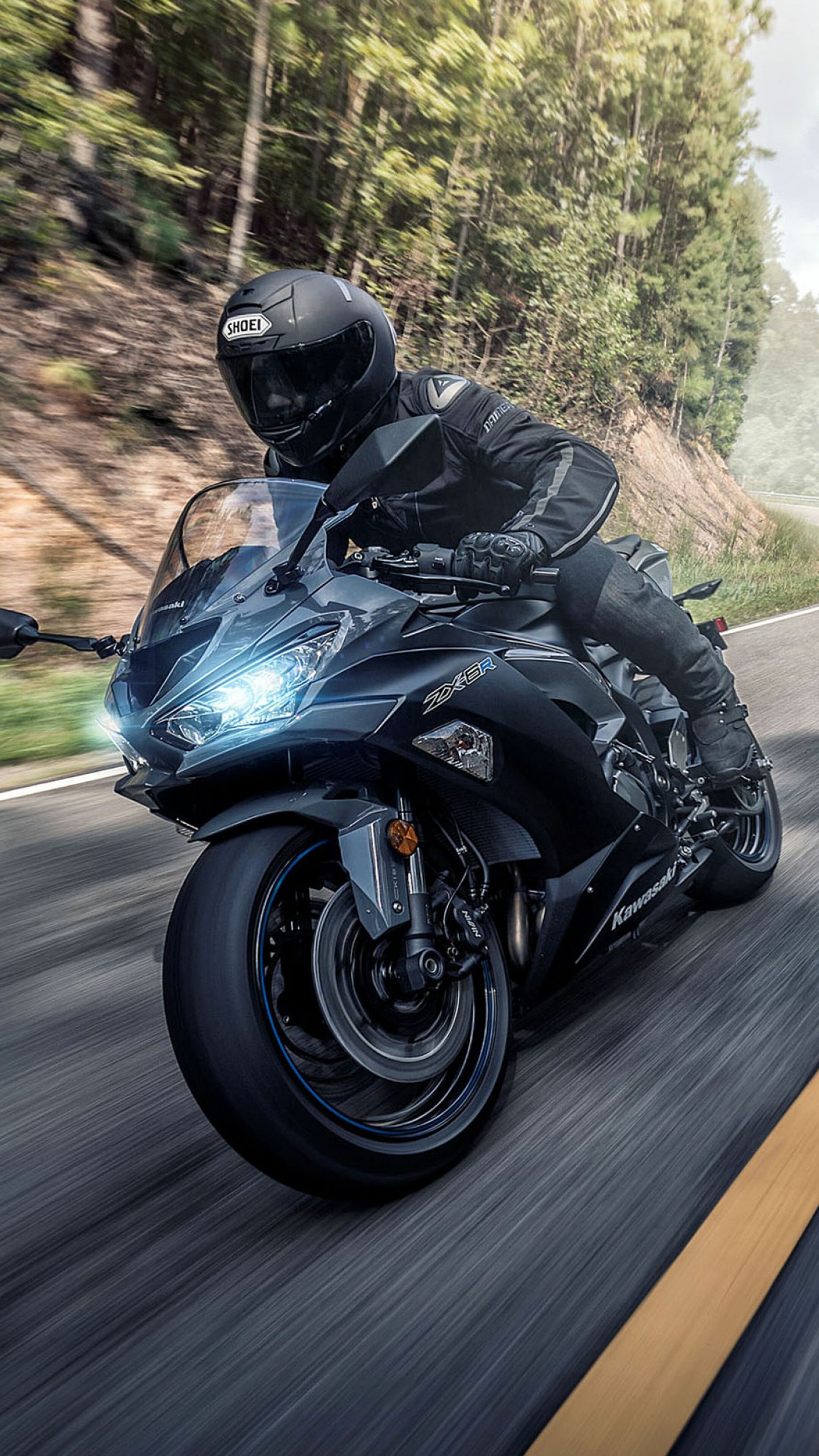 Kawasaki Ninja ZX, Sleek and stylish, Top backgrounds, ZX6R, 2160x3840 4K Phone